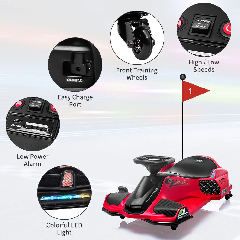 Powerful Electric Go-Kart for Kids Up To 110 Lbs with 7Ah Battery and 180W Motor - Image 15