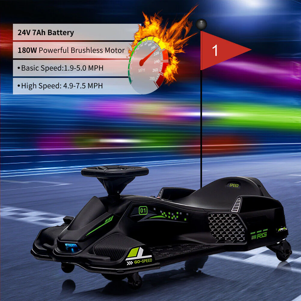 Powerful Electric Go-Kart for Kids Up To 110 Lbs with 7Ah Battery and 180W Motor - Image 21
