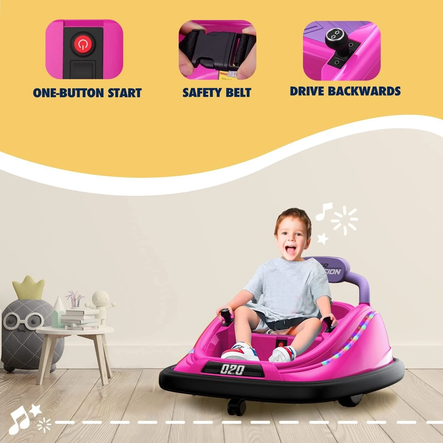 Powerwhale 12V Electric Kids Bumper Car with Remote Control - Fun Ride Toy for Children - Image 3
