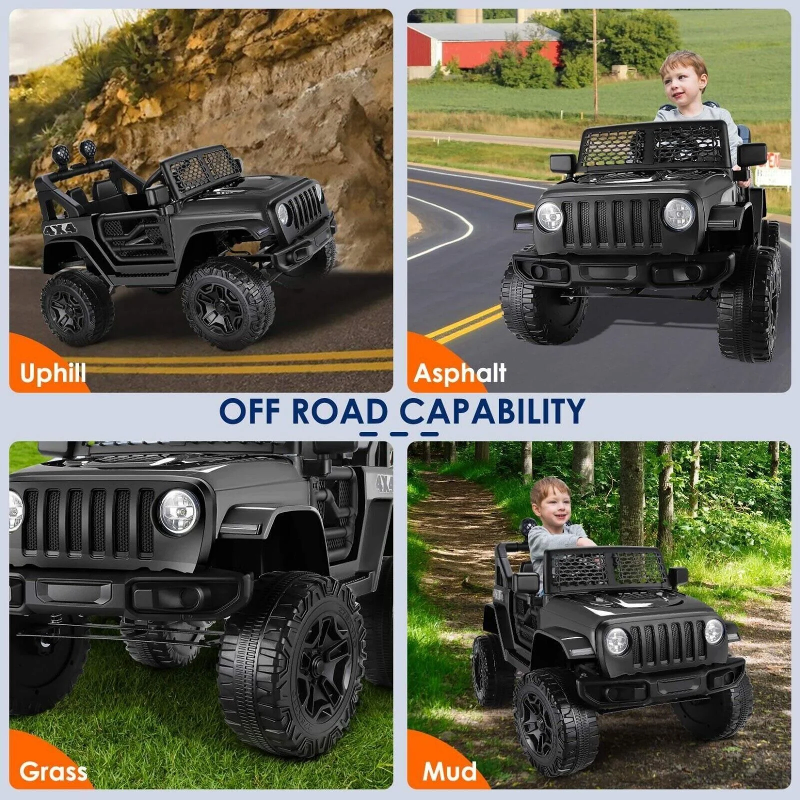 Premium 12V Electric Ride-On Jeep with LED Lights, MP3 Player, Remote Control, and 3 Speed Options - Image 7