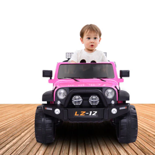 Premium 12V Pink Jeep Ride-On Toy with Remote Control for Kids - Rechargeable Battery, 4 mph Speed - Image 7
