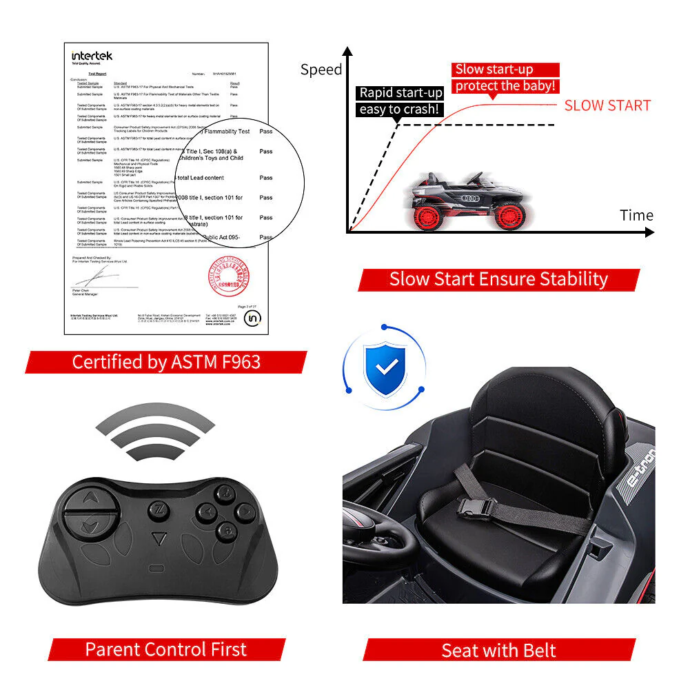 Premium 12V Ride-On Car for Kids with Remote Control, LED Lights, and Long-Lasting 7Ah Battery - Suitable for Ages 3 and Up - Image 7