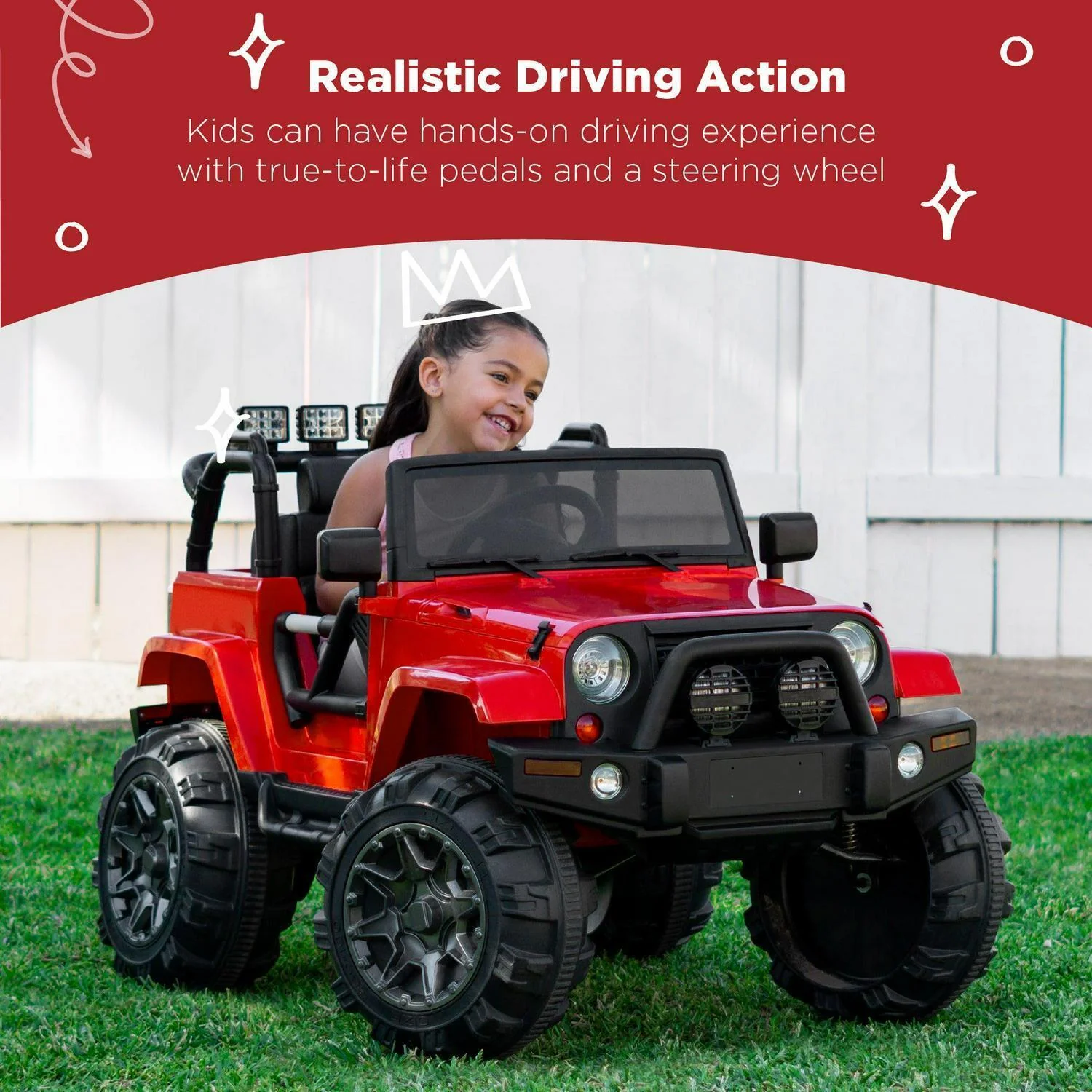 Premium 12V Ride-On Truck for Kids with 3 Speeds, LED Lights, Remote Control, and Bluetooth Connectivity - Image 2