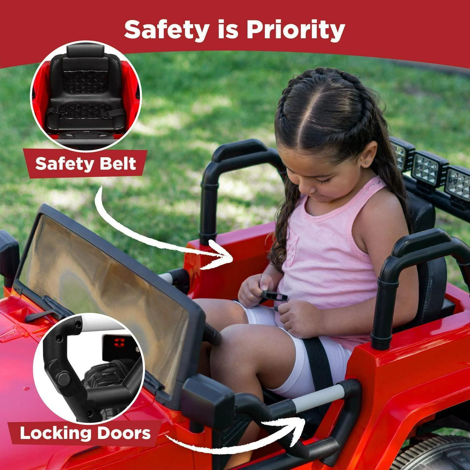 Premium 12V Ride-On Truck for Kids with 3 Speeds, LED Lights, Remote Control, and Bluetooth Connectivity - Image 5