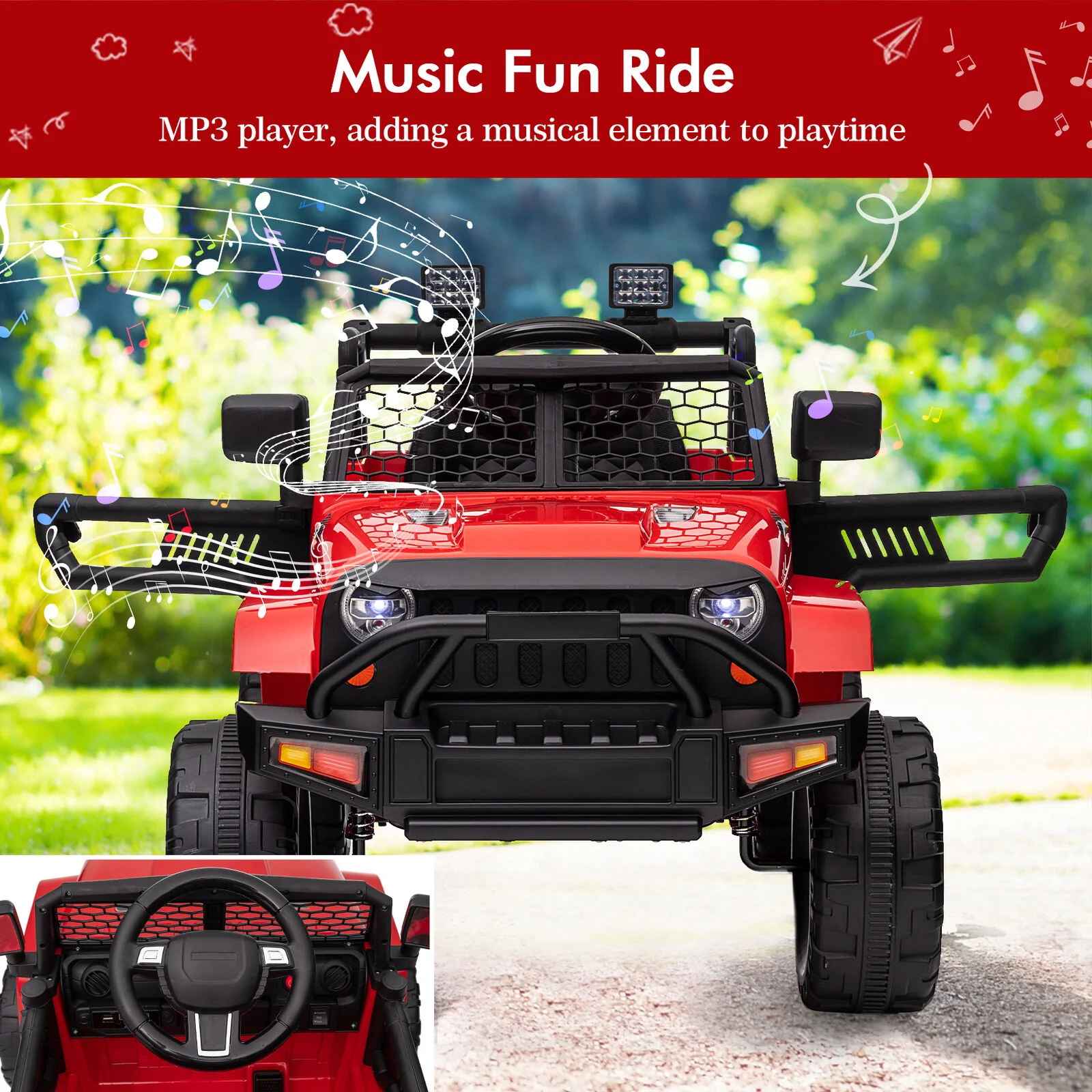 Premium 12V Ride-On Truck for Kids with 3 Speeds, Spring Suspension, Remote Control, and Lockable Door - Image 10