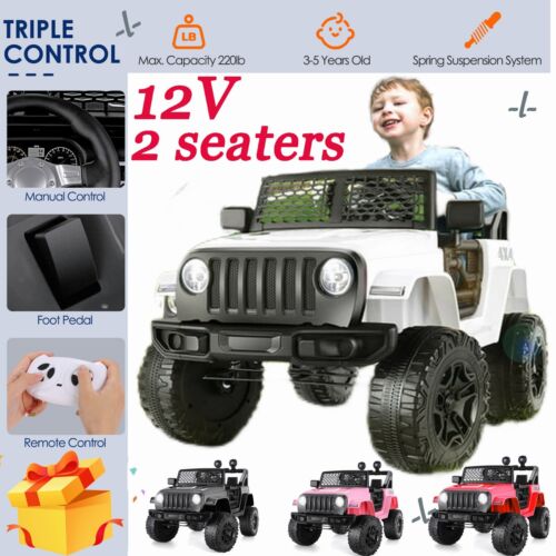 Premium 12V Ride On Truck for Kids with Remote Control, MP3 Player, Safety Belt, and Dual Seats - Image 2