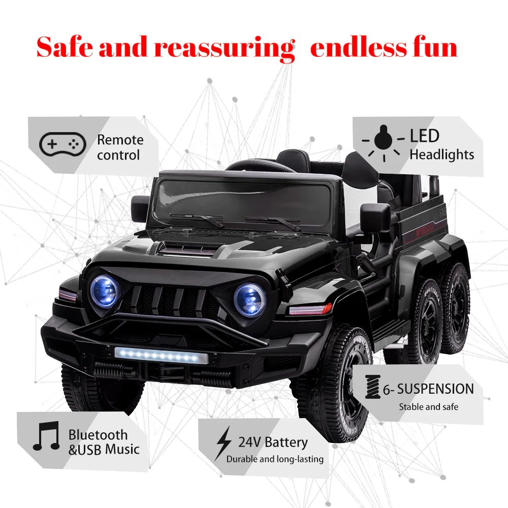 Premium 2-Seater Electric Ride-On Car for Kids with Remote Control - 24V Power and 6 Wheels - Image 5