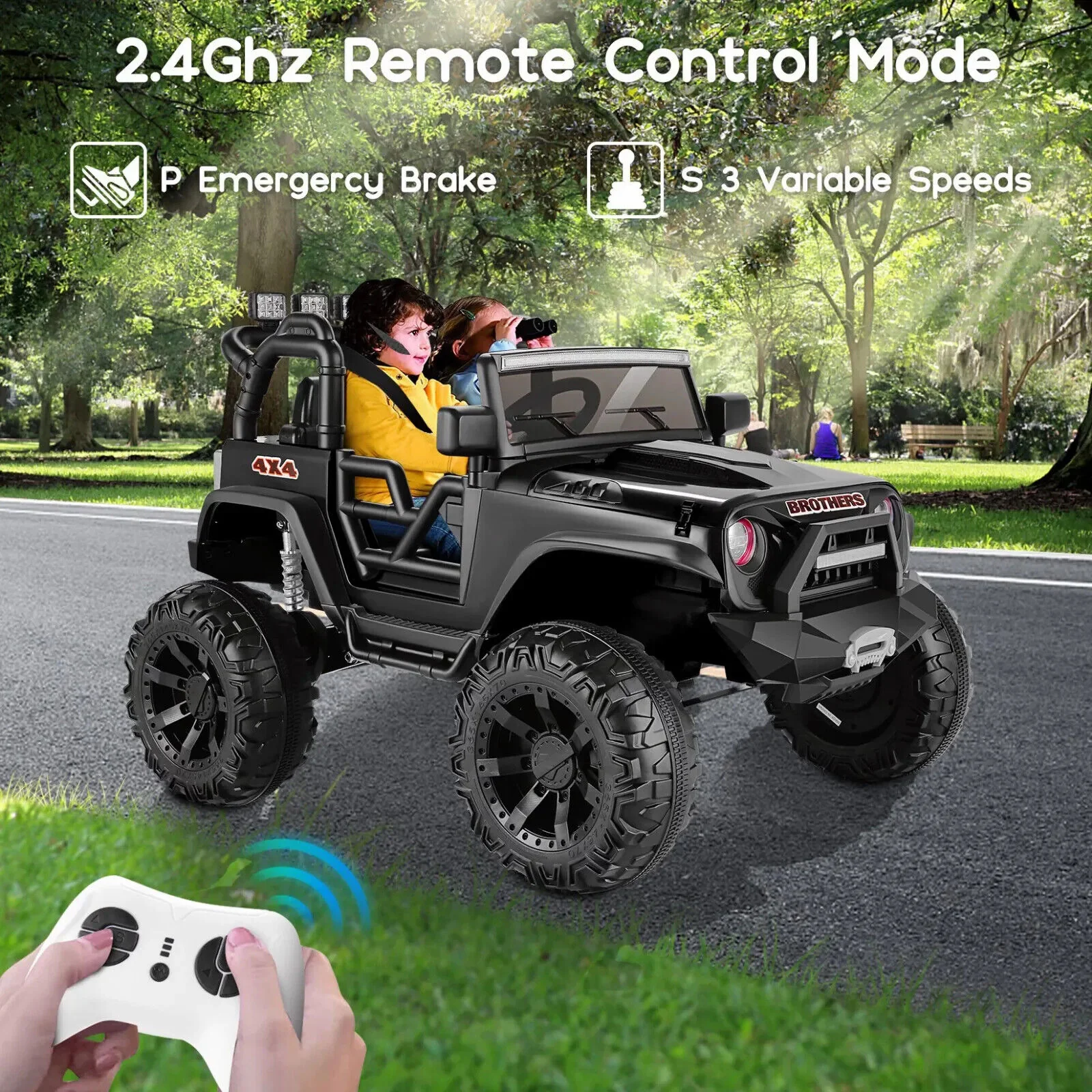 Premium 24V 2-Seater Kids Electric Car with 2x200W Motors, 4-Wheel Drive, LED Lights, and Remote Control - Image 8
