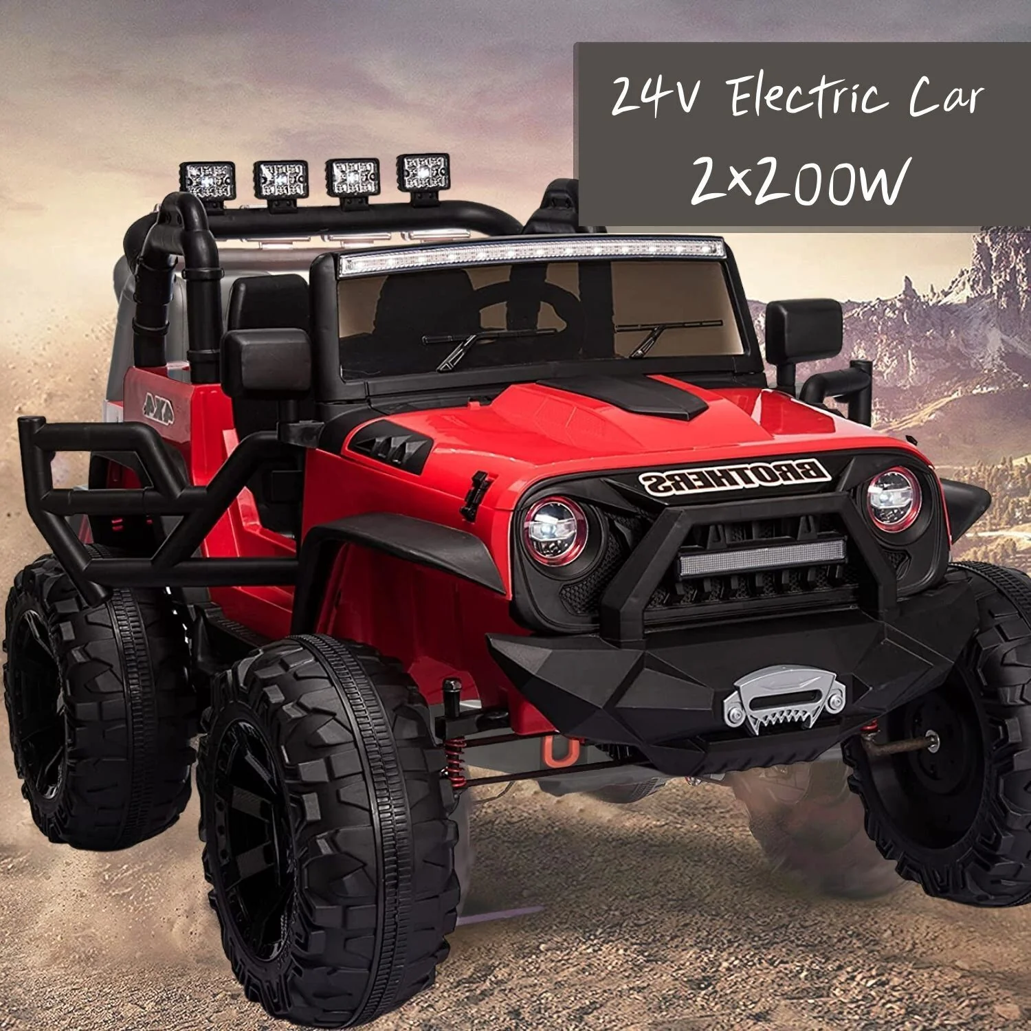 Premium 24V Electric Kids Ride-On Truck with MP3, LED Lights, Remote Control, and 2 Seats - 400W - Image 4