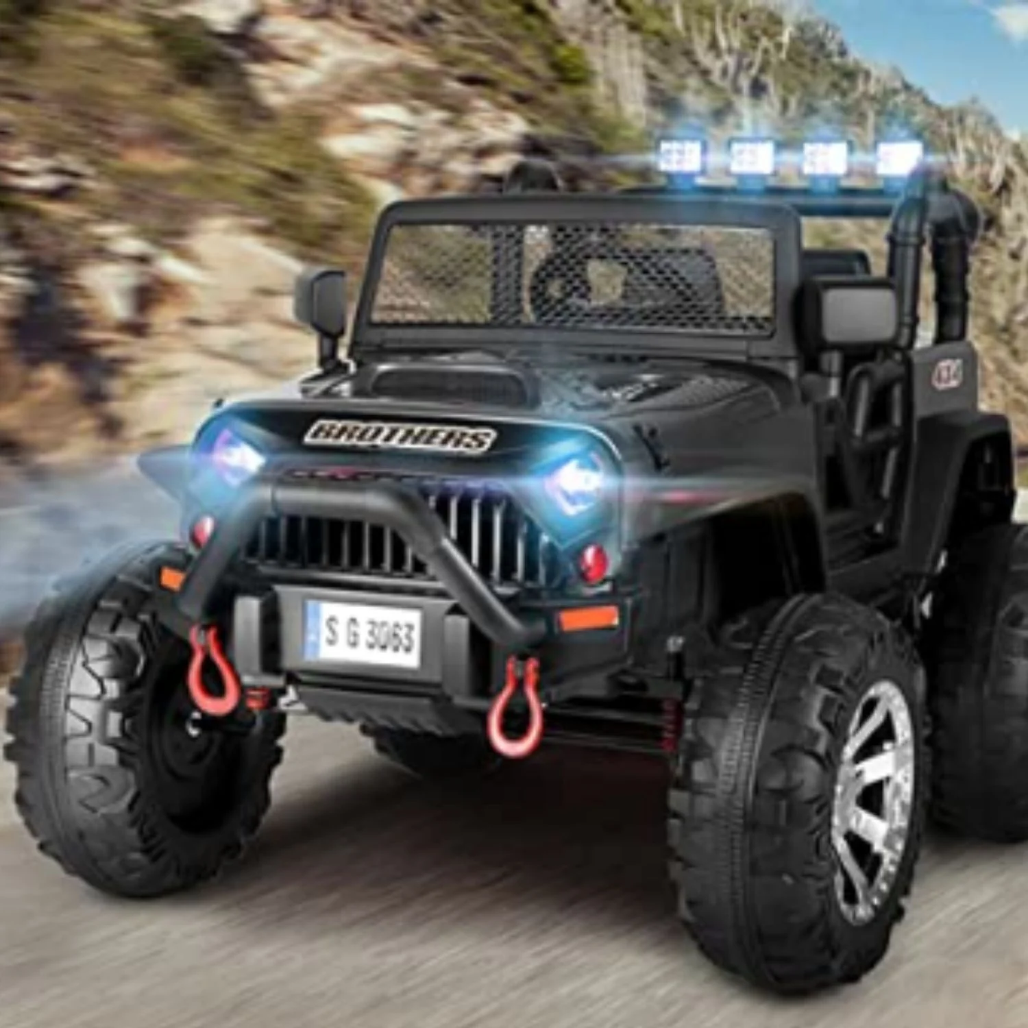 Premium 24V Electric Kids Ride-On Truck with MP3, LED Lights, Remote Control, and 2 Seats - 400W - Image 7