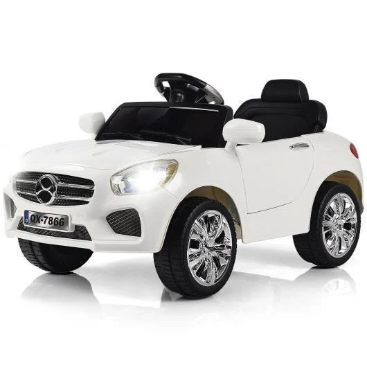 Premium 6V Kids Ride-On Car with Remote Control and LED Lights - White - Image 3