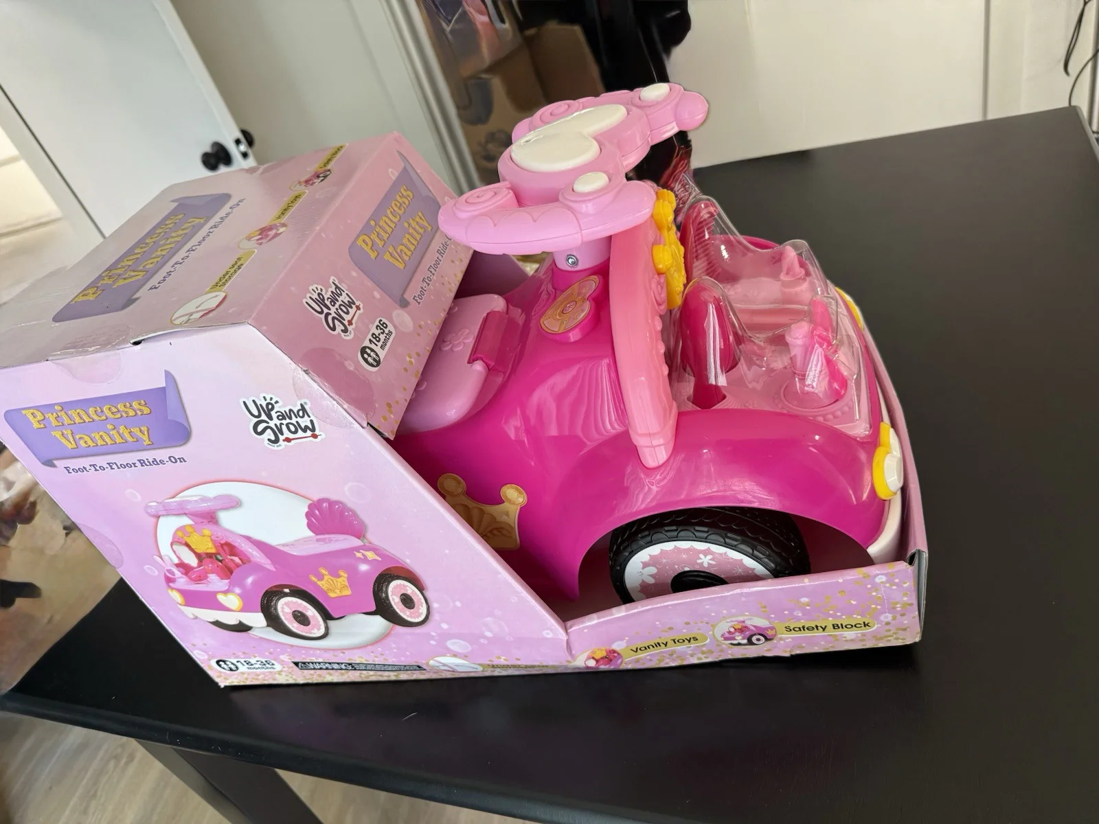 Princess Pink Toddler Foot-to-Floor Vanity Ride-On Toy - Image 4