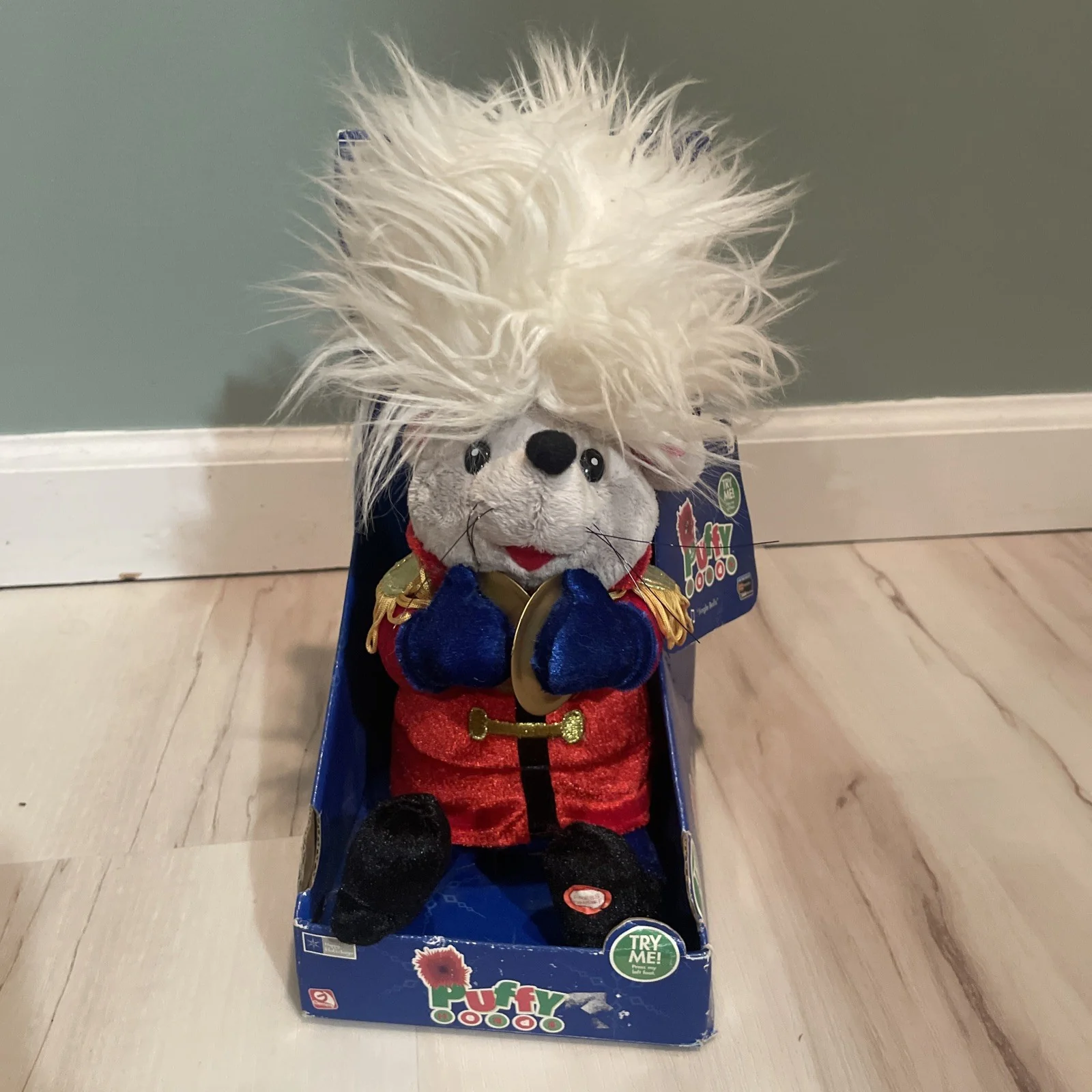 Animated Jingle Bells Musical Mouse by Gemmy with Puffy Head