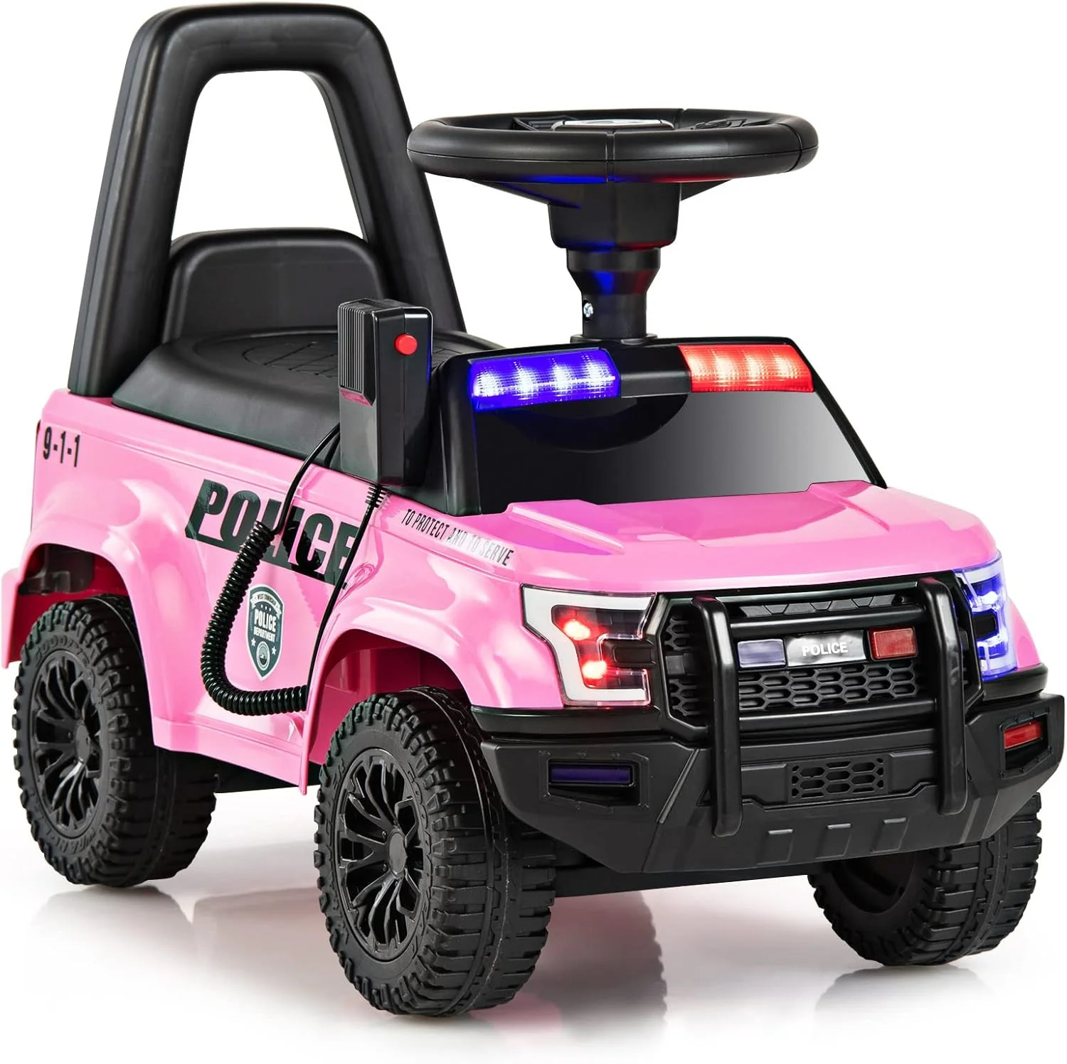 Toddler Police Push Car Foot-to-Floor Sliding Toy with Siren - Image 11