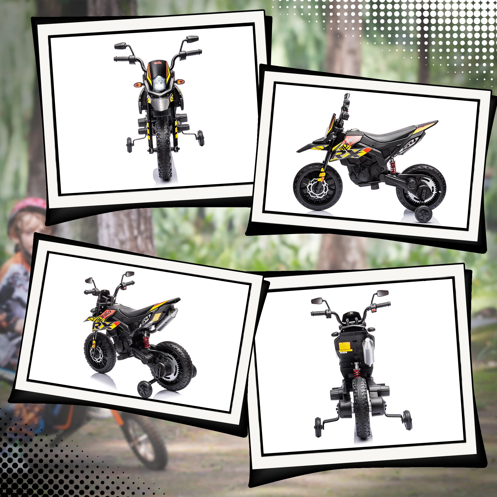 12V Licensed Kids Motorcycle with Training Wheels - Image 10