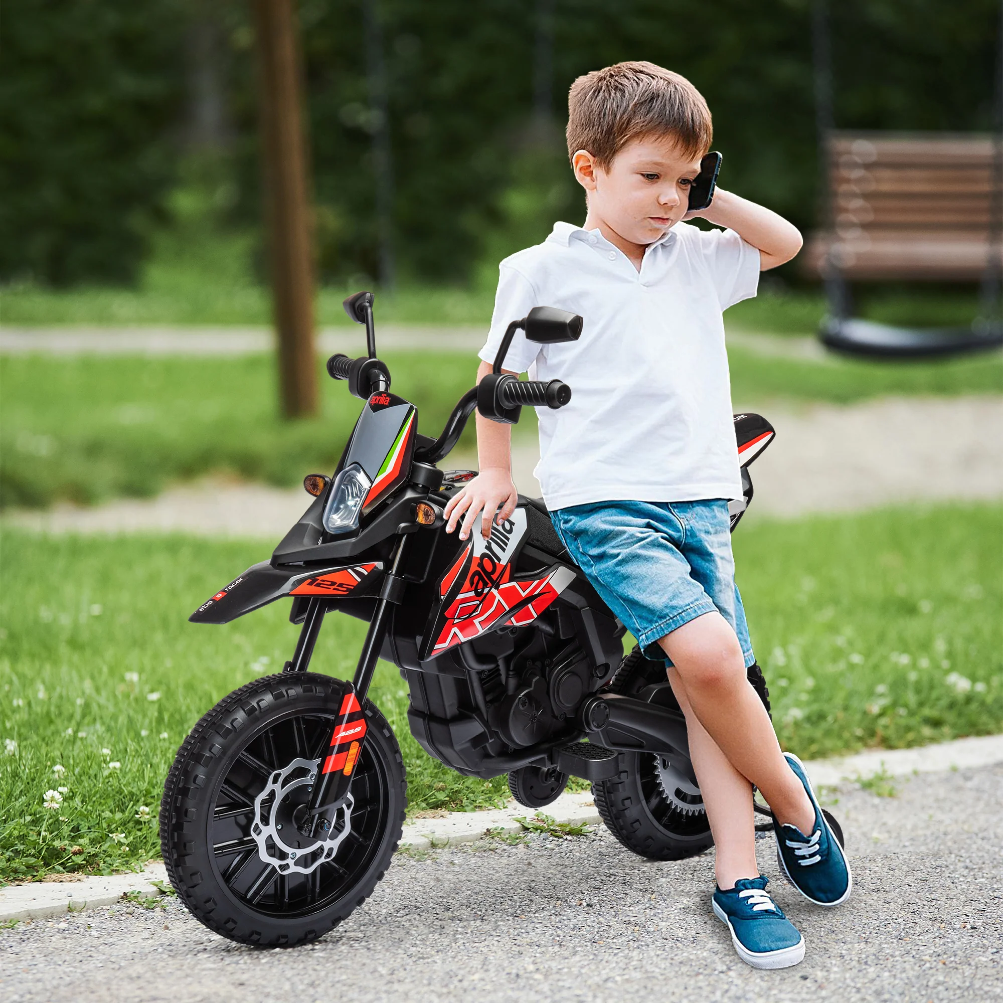 12V Licensed Kids Motorcycle with Training Wheels - Image 13