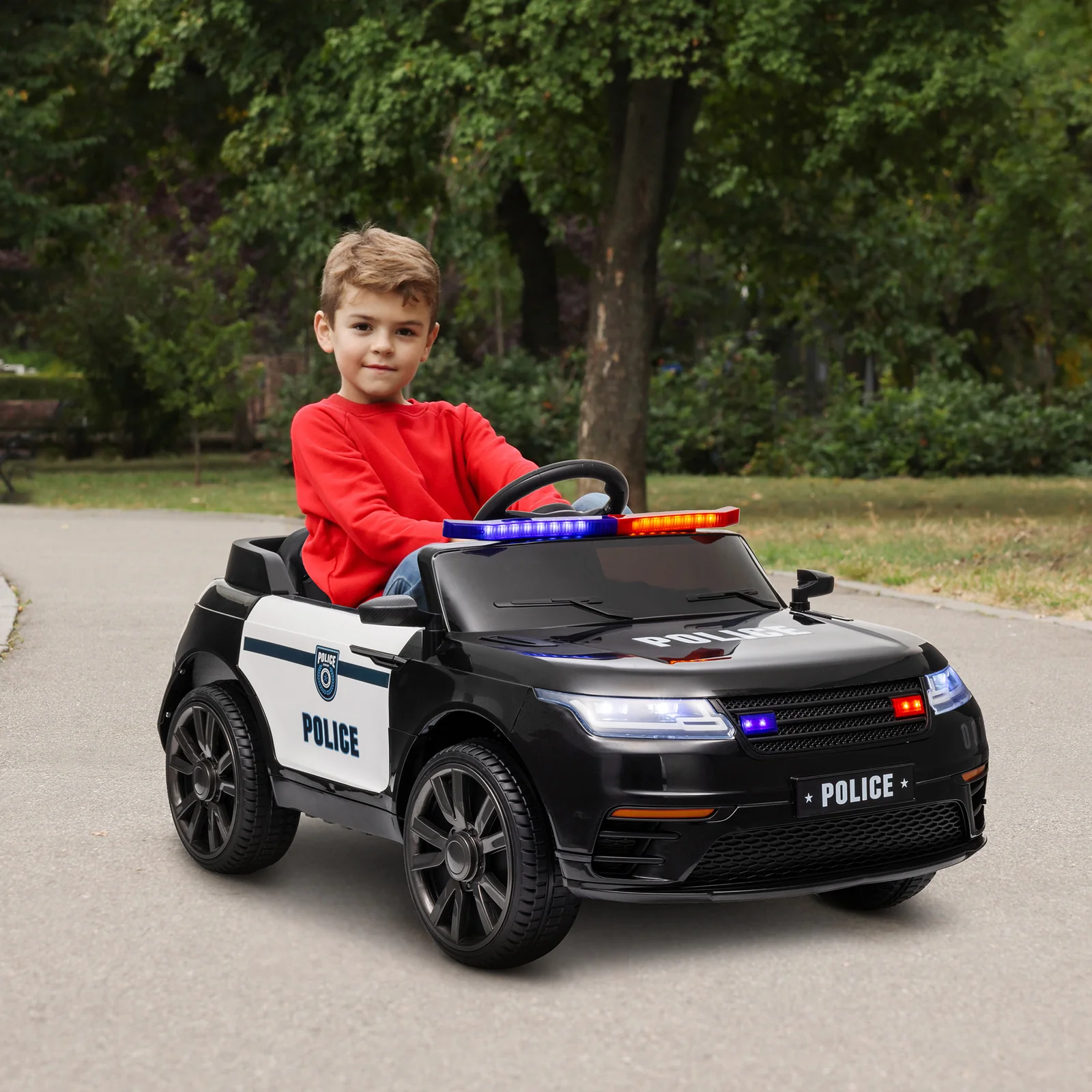12V Battery-Powered Electric Police Car for Kids with Remote Control - Image 8