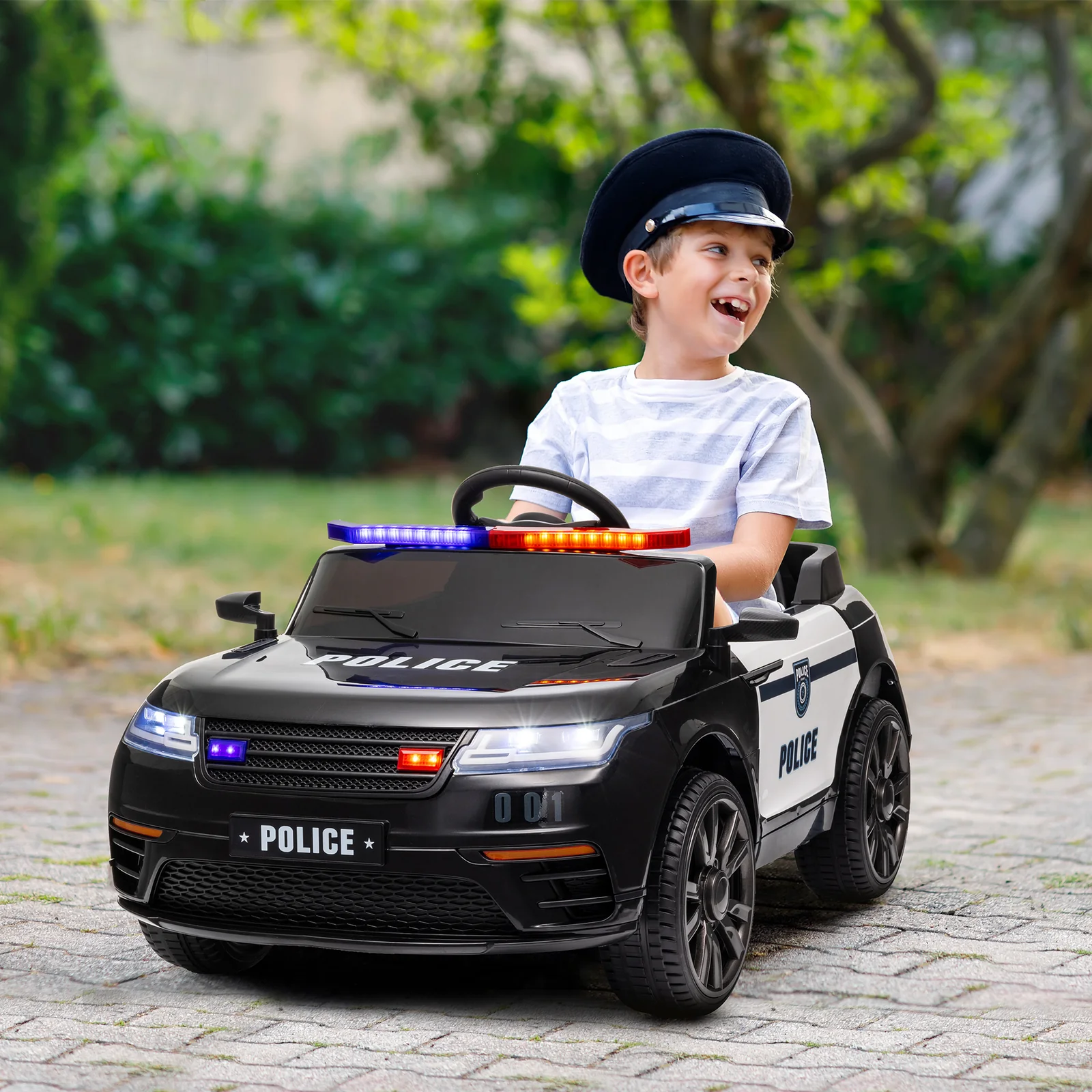 12V Battery-Powered Electric Police Car for Kids with Remote Control - Image 9