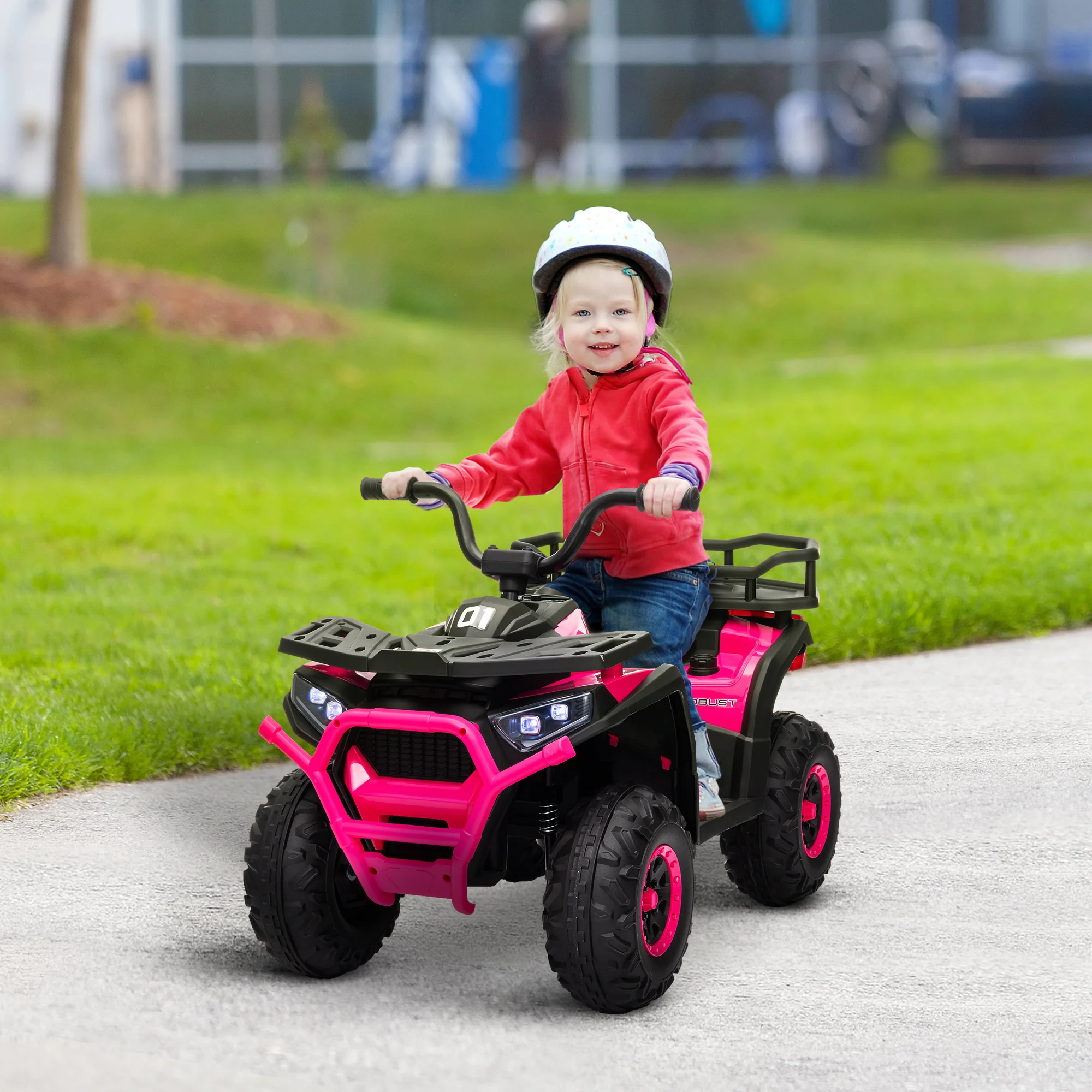 12V Kids 4-Wheeler ATV with Spring Suspension and Storage Compartment