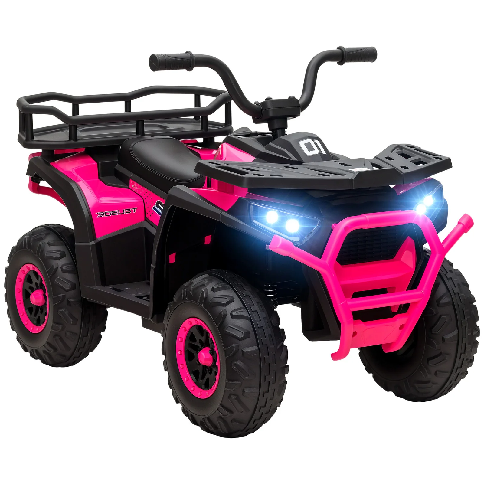 12V Kids 4-Wheeler ATV with Spring Suspension and Storage in Pink - Image 12
