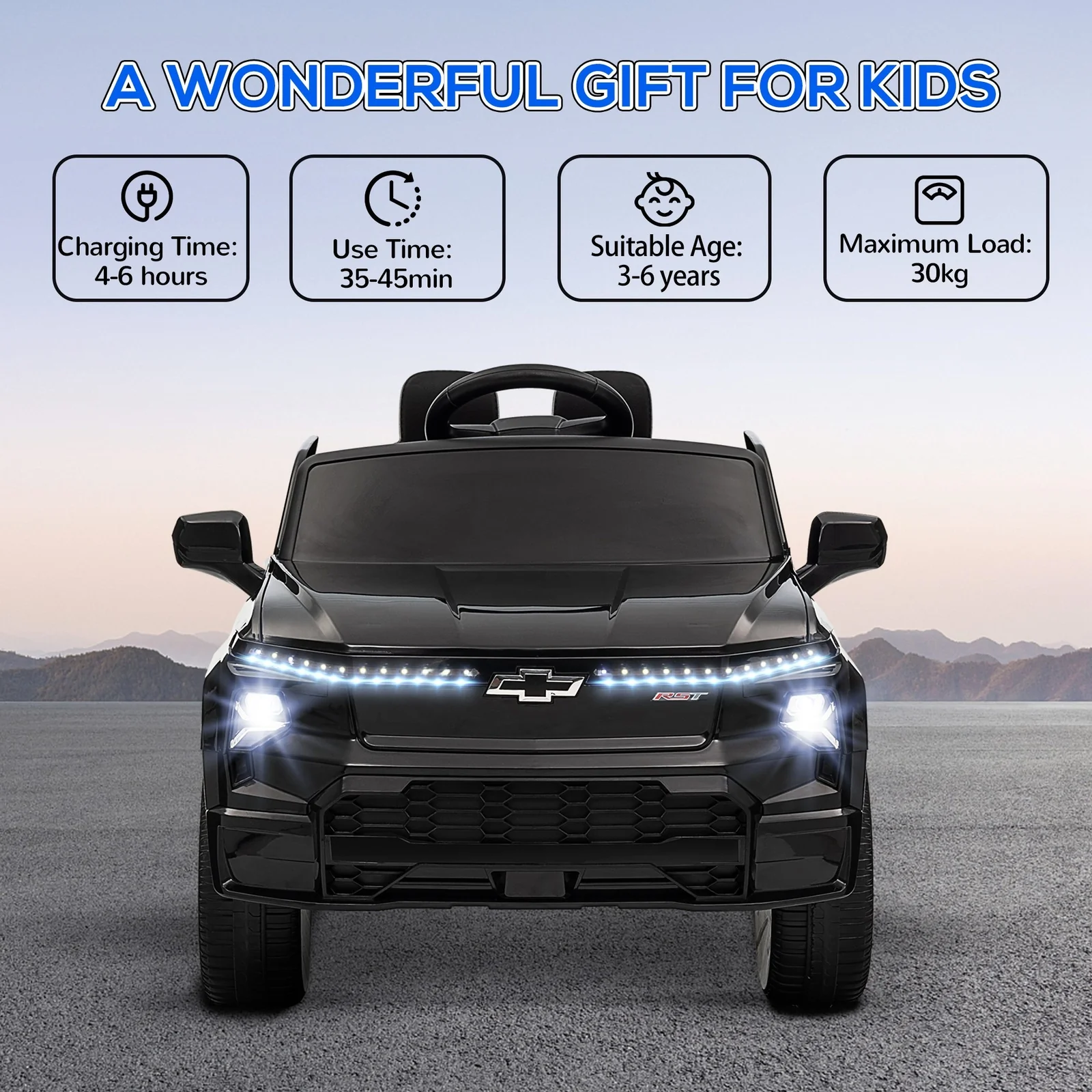 12V Kids Electric Licensed Chevrolet Silverado EV RST Ride-On Car - Image 2