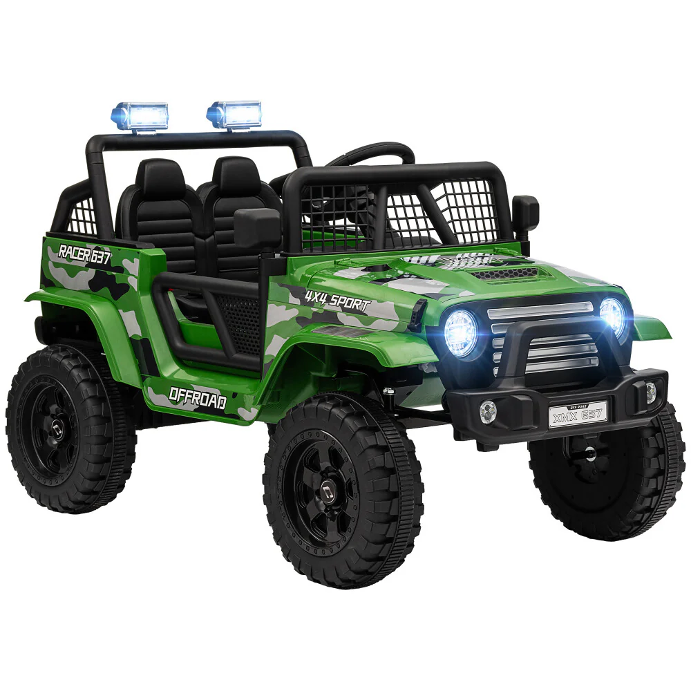 12V Kids Electric Ride-On Truck with Parent Remote Control Green - Image 11