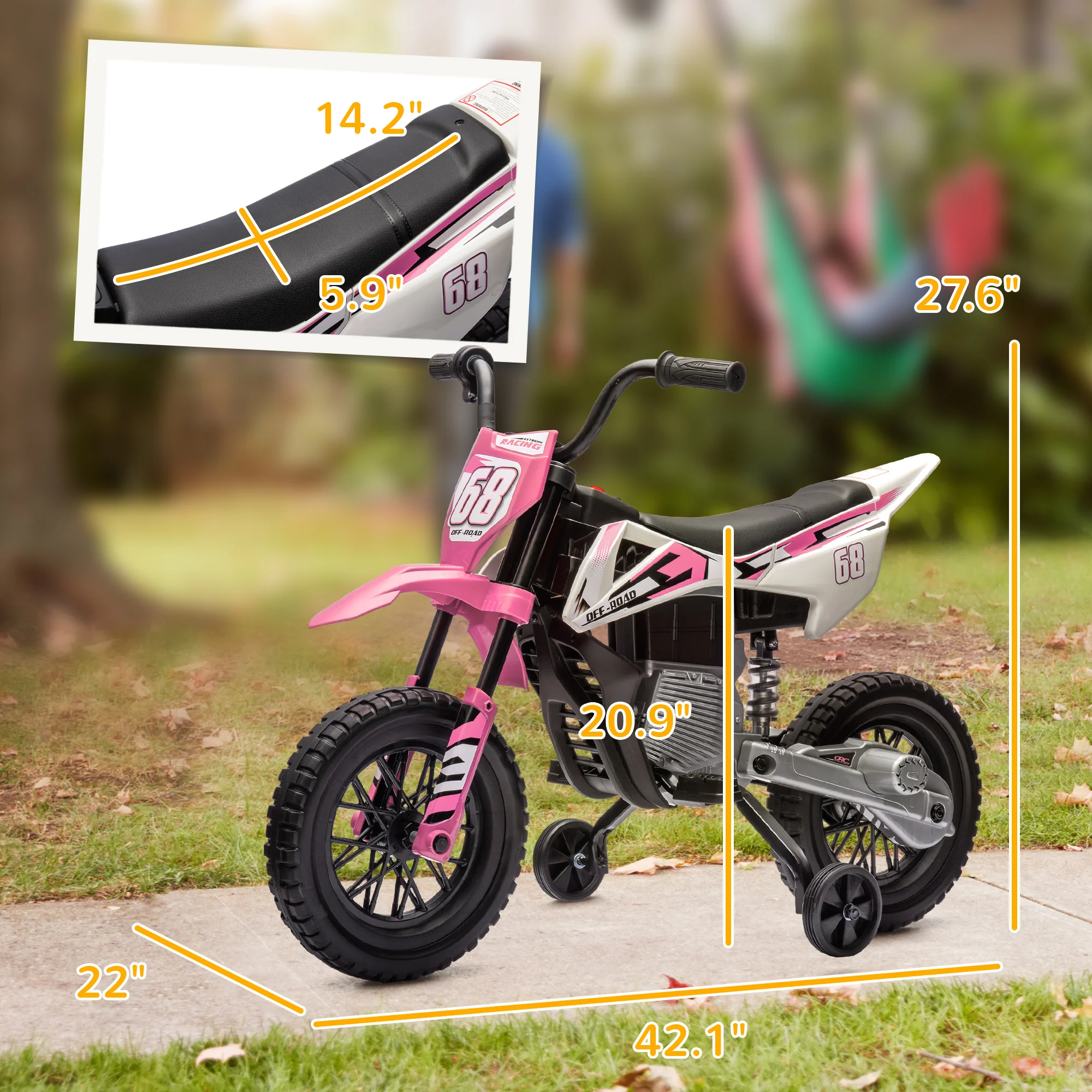 12V Kids Motorcycle with Twist Grip Throttle and Rear Suspension - Image 2