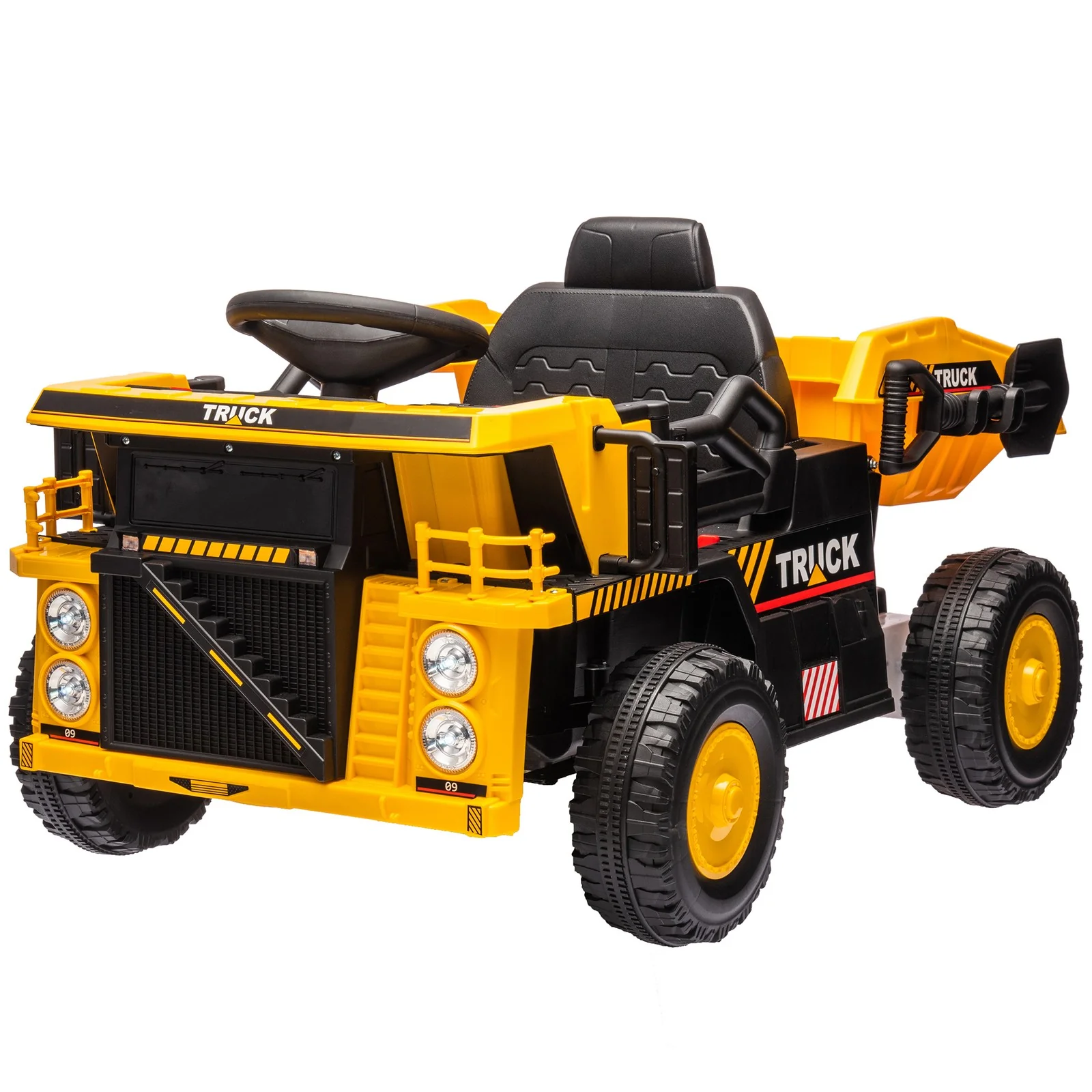 12V Electric Kids Ride-On Dump Truck with Functional Dump Bed and Shovel - Image 12