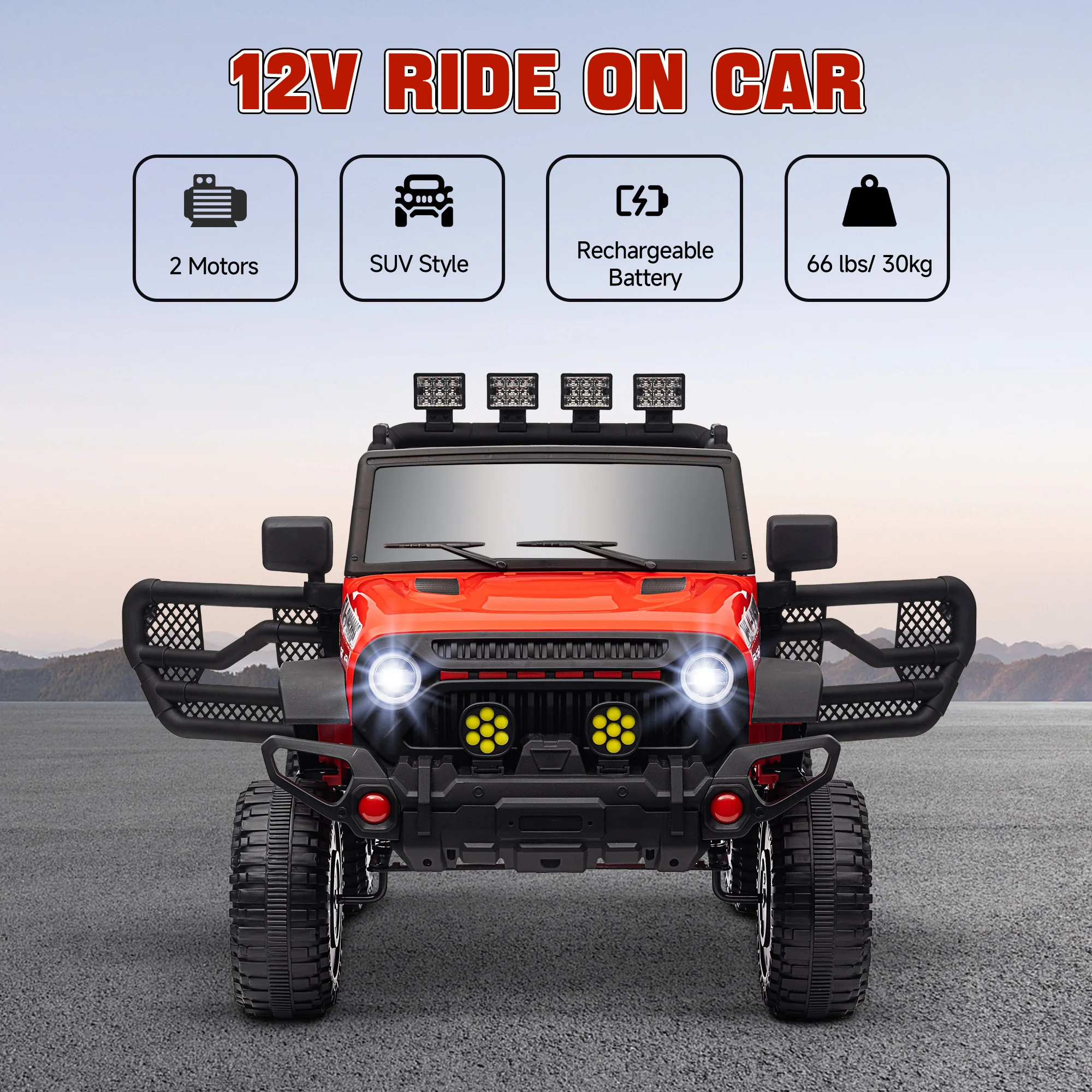 12V Ride-On UTV Car with Bluetooth and 4 Suspension Wheels - Image 5