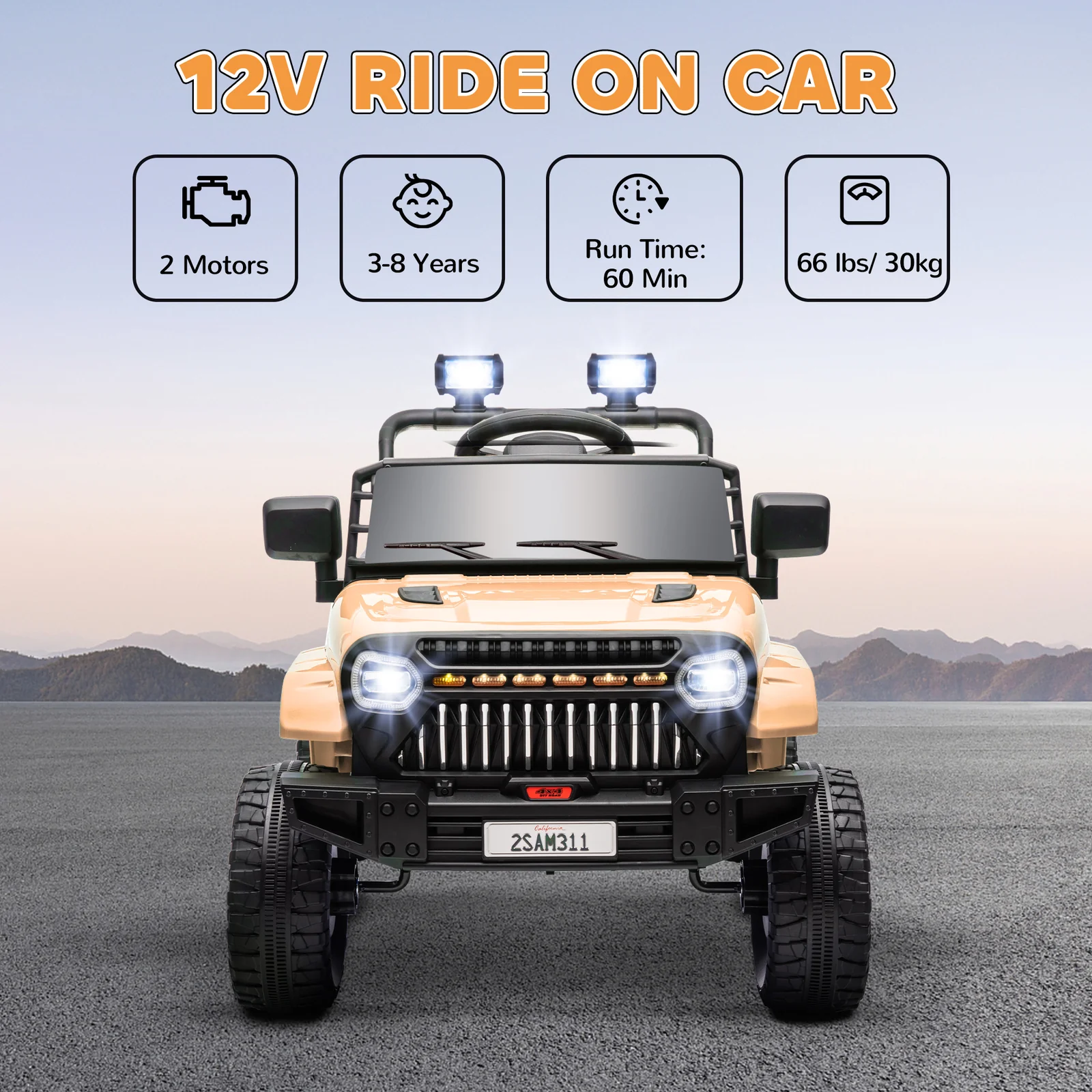 12V Battery-Powered Kids Electric Ride-On UTV Truck with 4 Suspension Wheels - Image 5