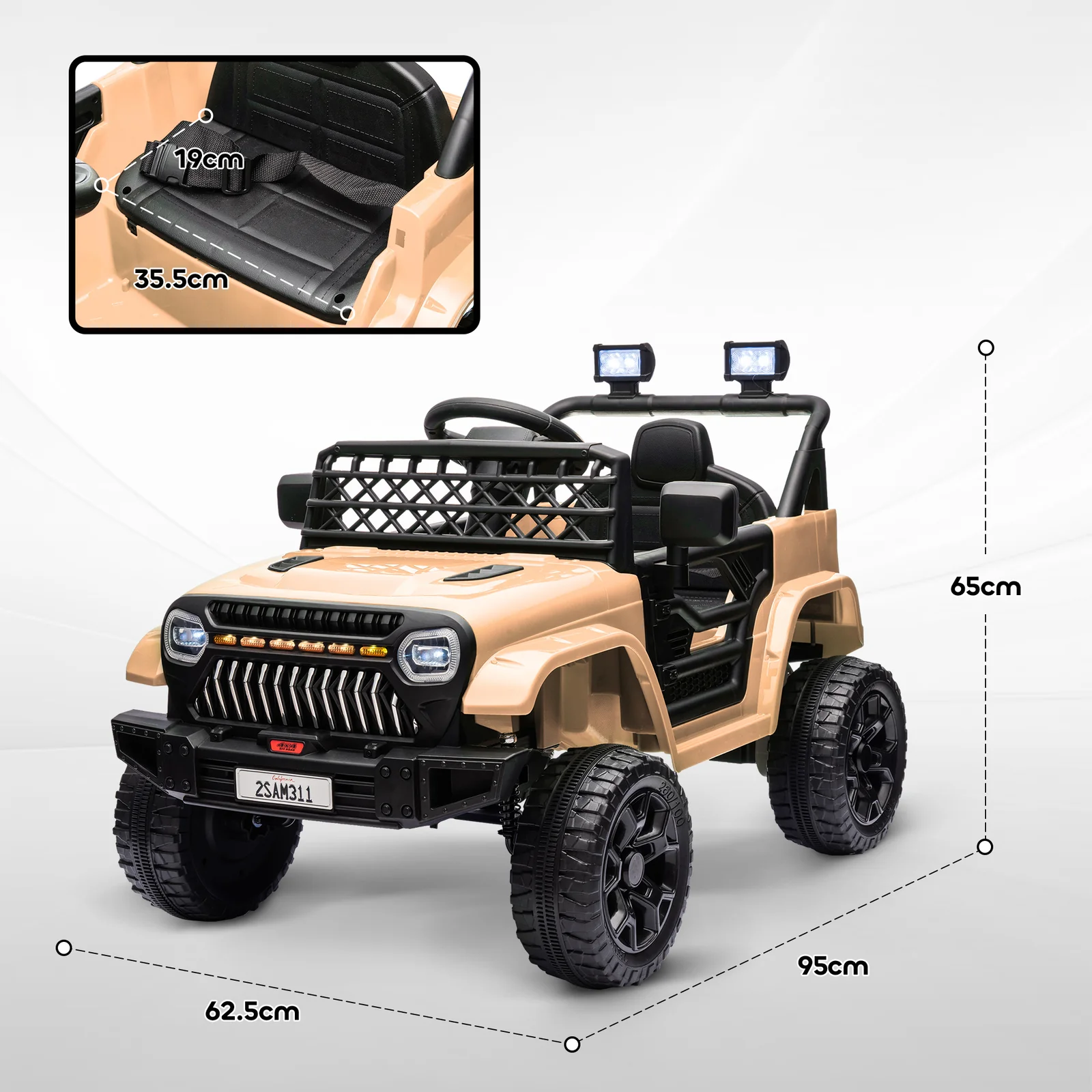 12V Battery-Powered Kids Electric Ride-On UTV Truck with 4 Suspension Wheels - Image 6