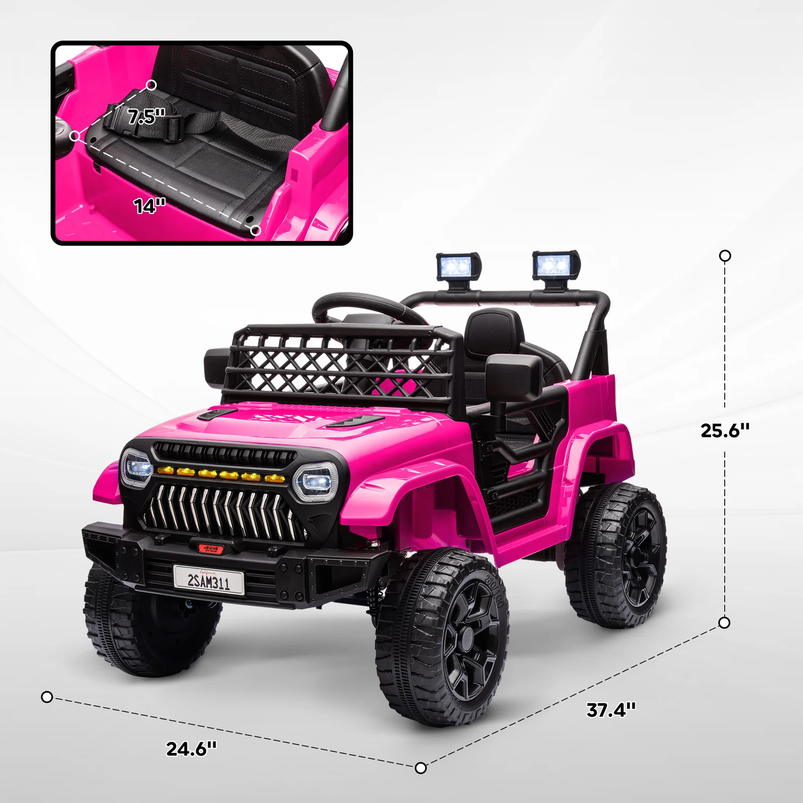 12V Battery-Powered Kids Electric Ride-On UTV Truck with 4 Suspension Wheels - Image 7