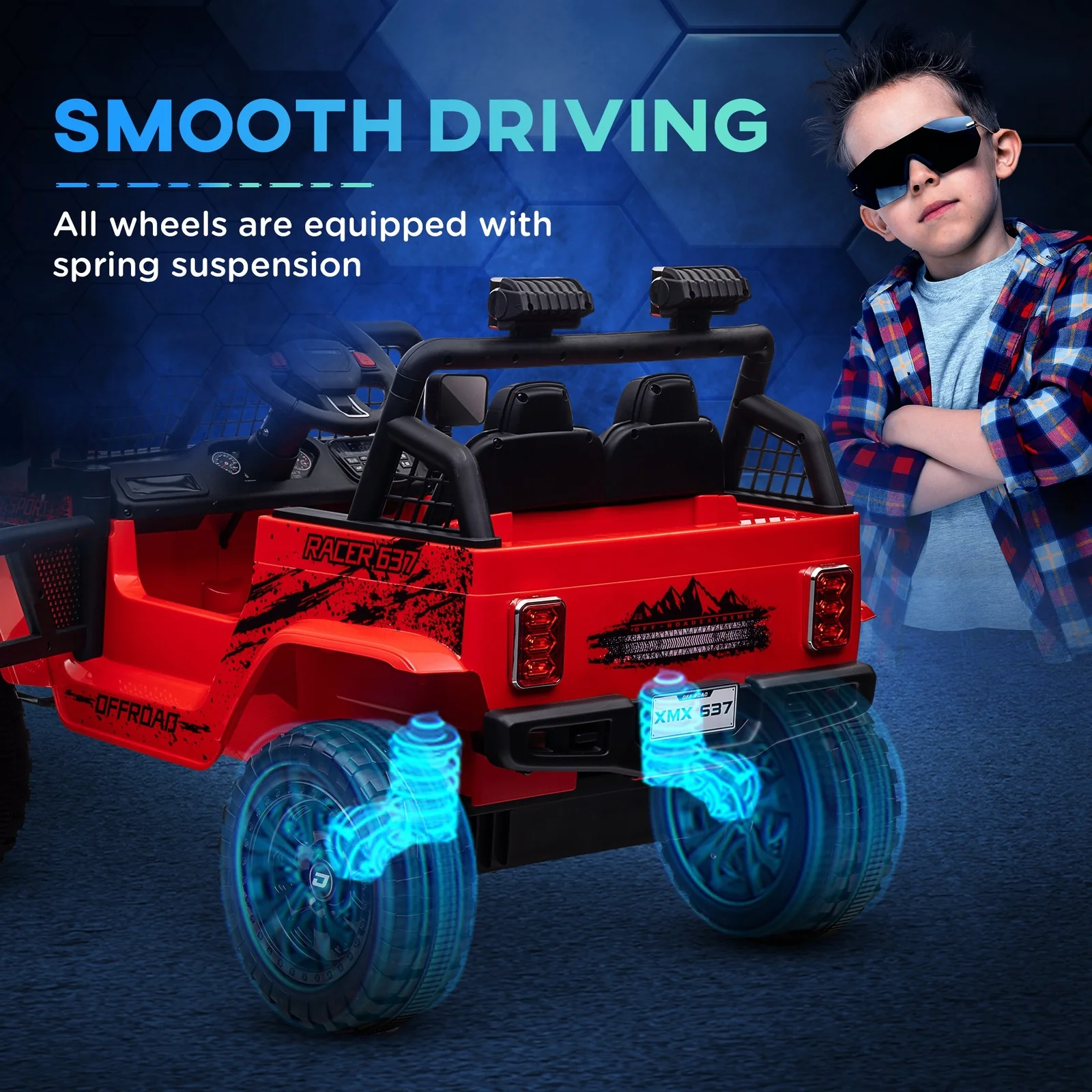 12V Battery-Powered Kids Electric Ride-On Truck with Parent Remote Control - Image 4