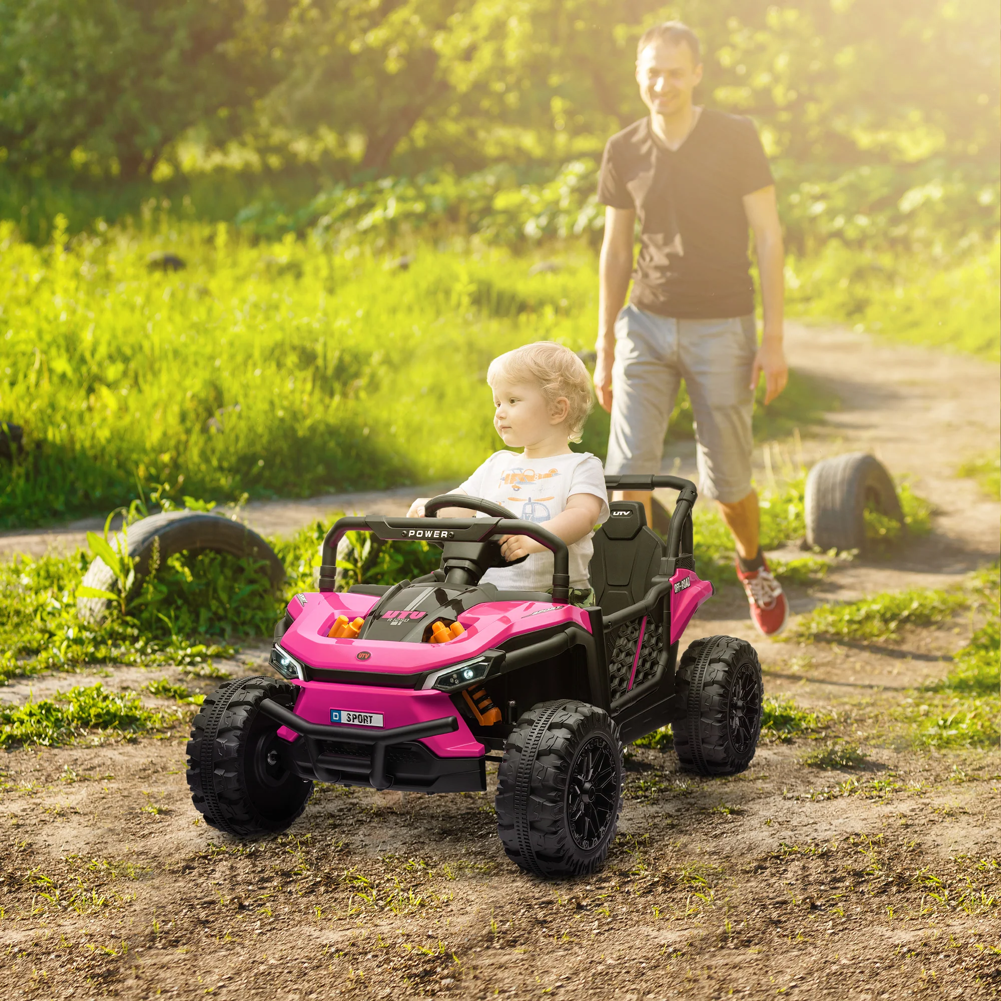 12V Ride-On UTV Truck Toy with 4-Wheel Suspension and Remote Control
