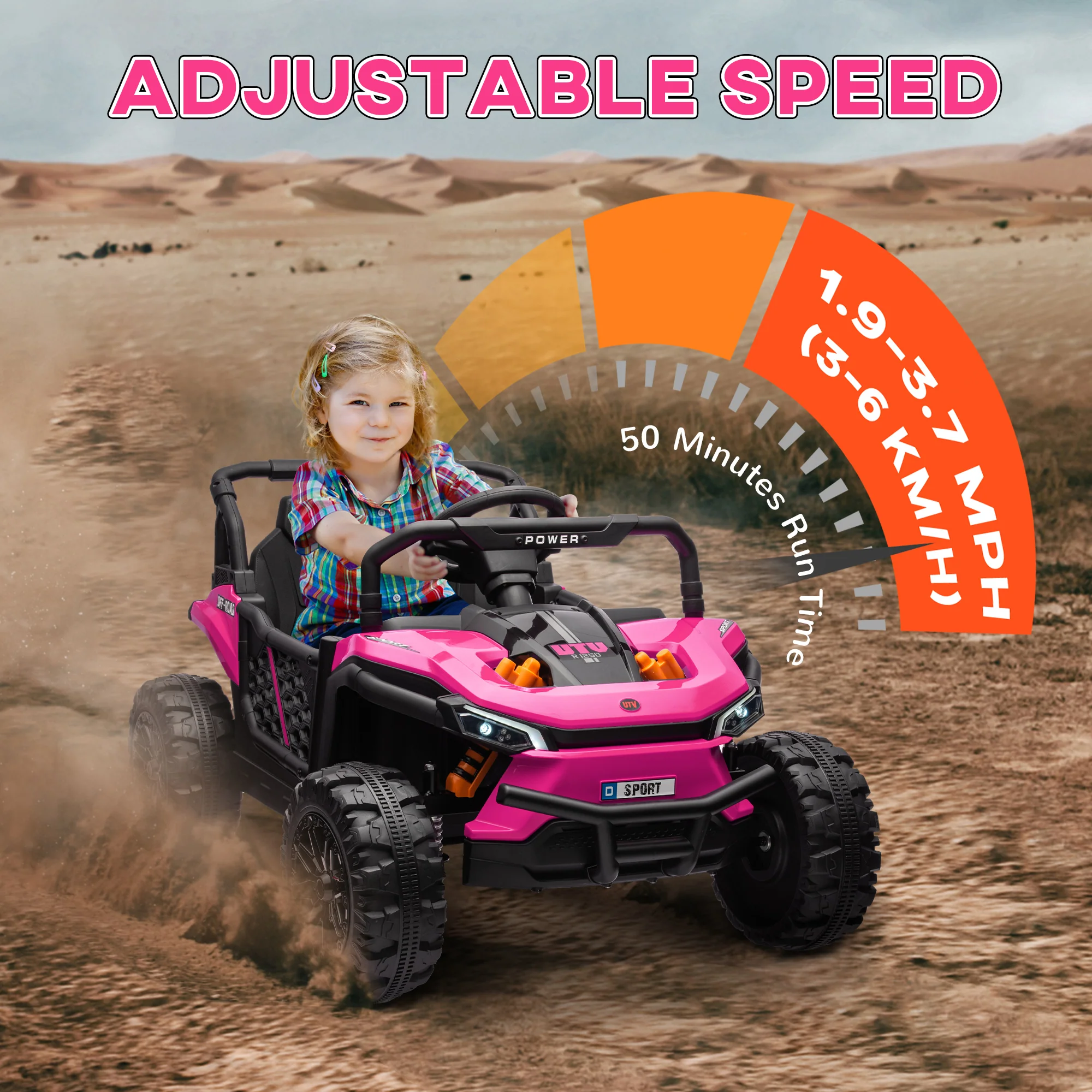 12V Ride-On UTV Truck Toy with 4-Wheel Suspension and Remote Control - Image 7