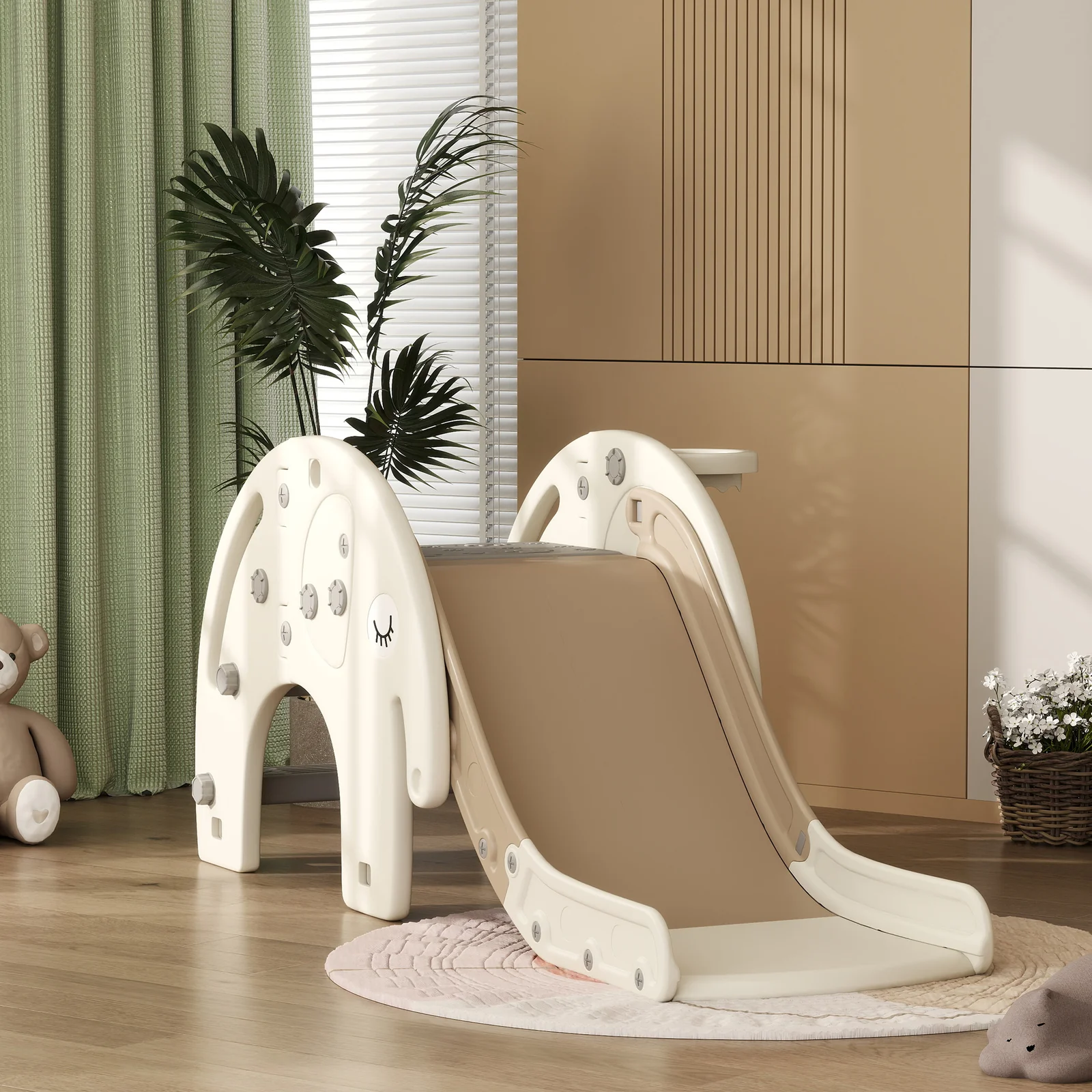3-in-1 Toddler Slide with Climber and Basketball Hoop for Kids Ages 1-3 - Image 6
