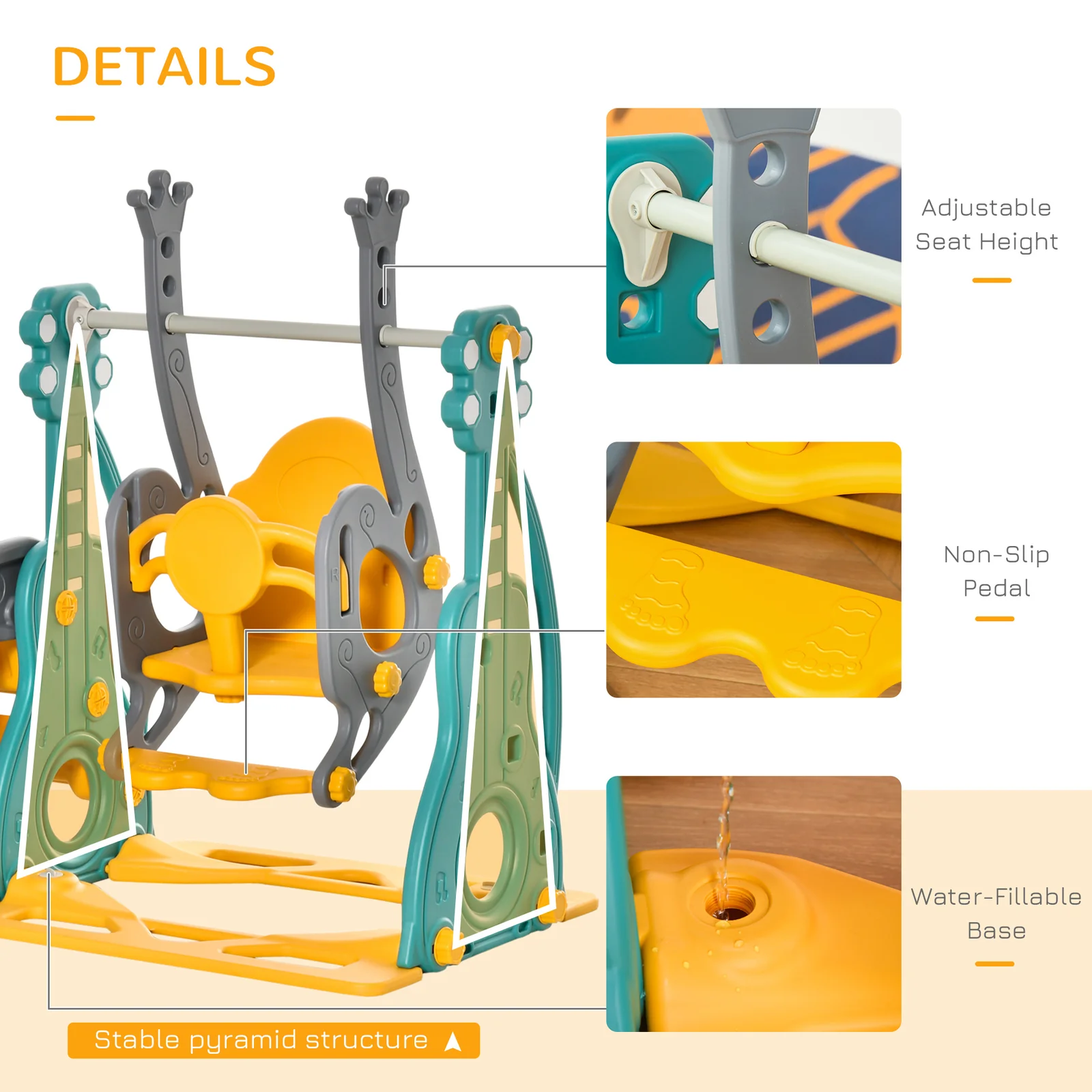 3-in-1 Toddler Swing, Slide & Climber Playset with Enhanced Safety - Image 3