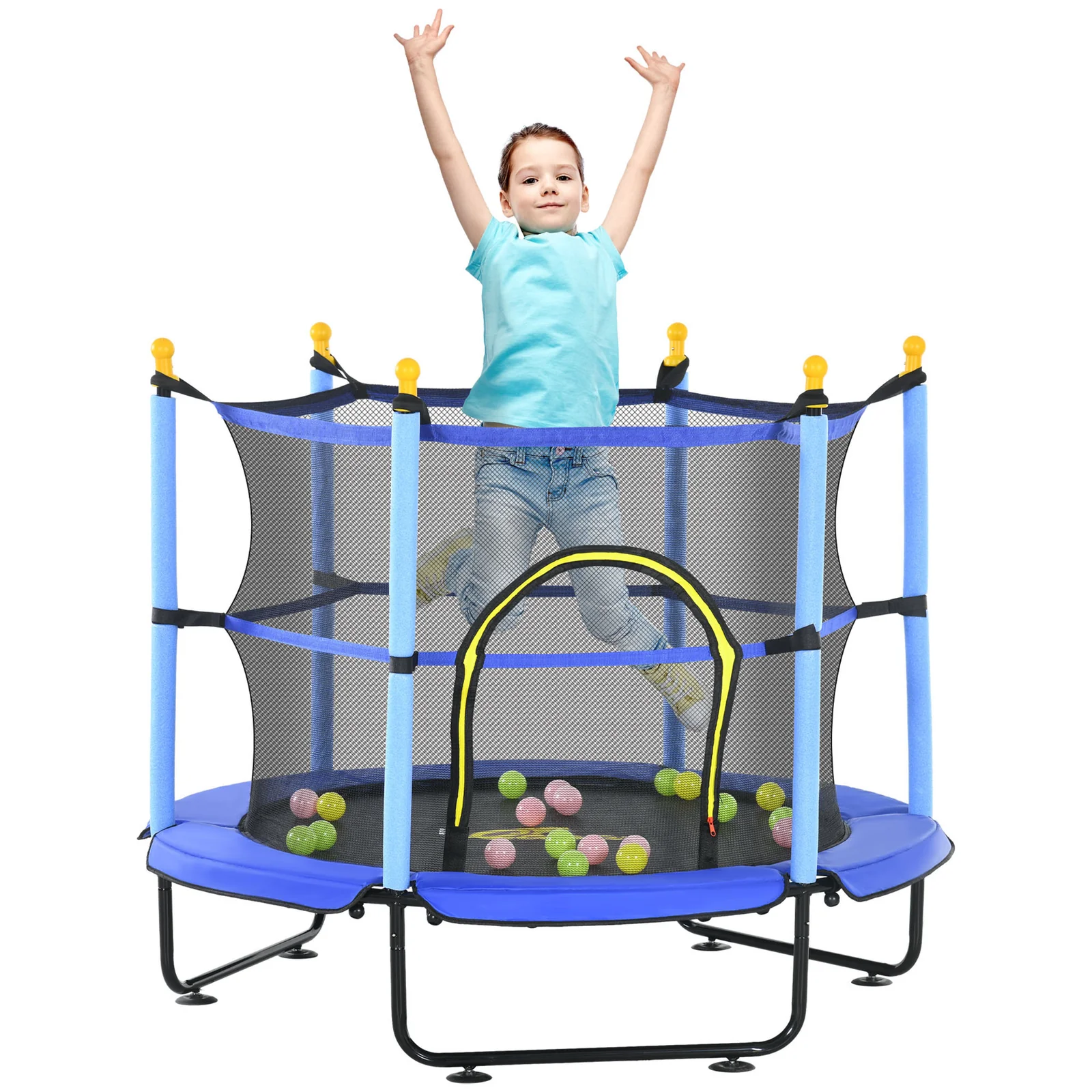 4.6-Foot Kids Trampoline 55-Inch Toddler Trampoline with Safety Enclosure - Image 8