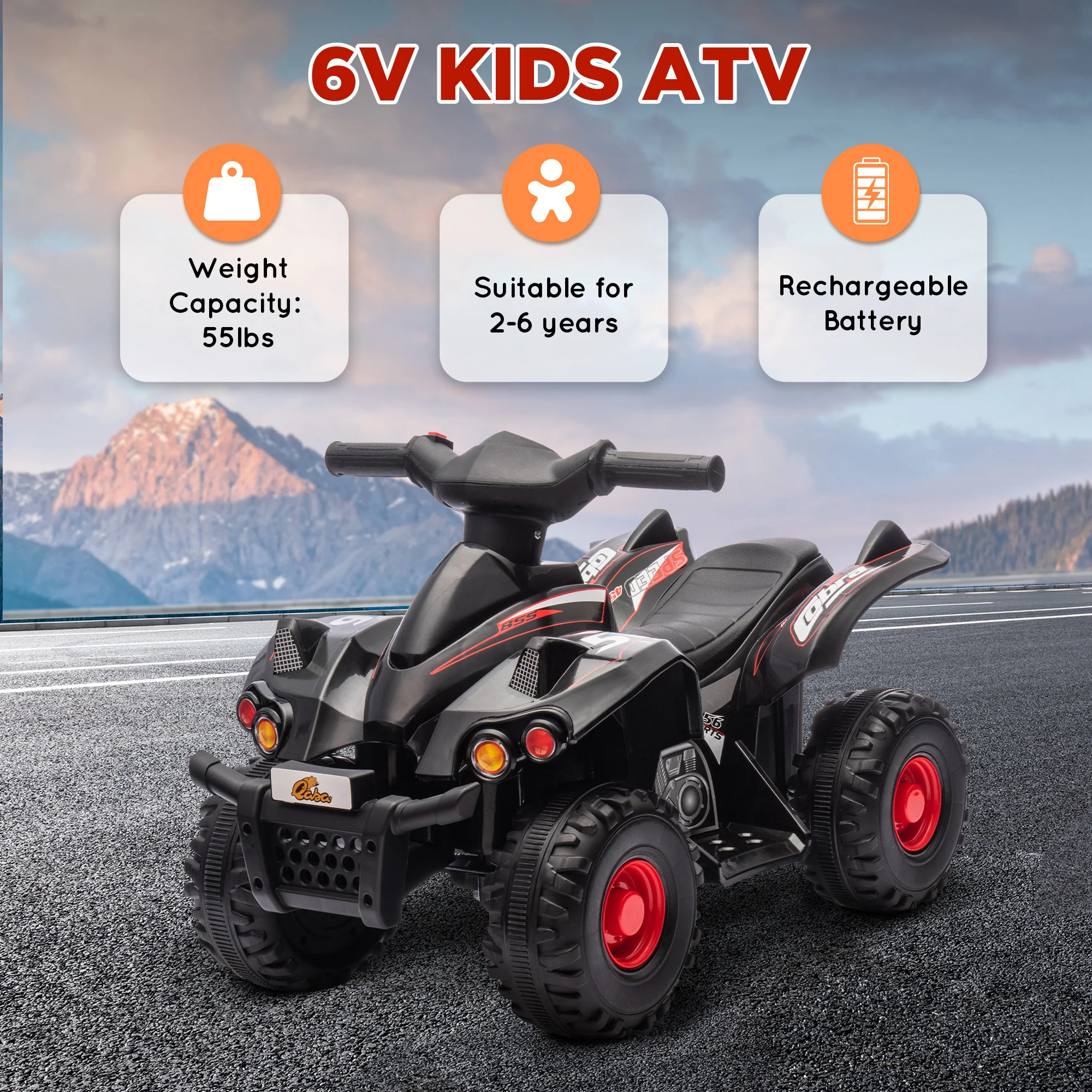 6V Kids ATV 4-Wheeler Quad Car with Music for Ages 2-6 Years - Image 20