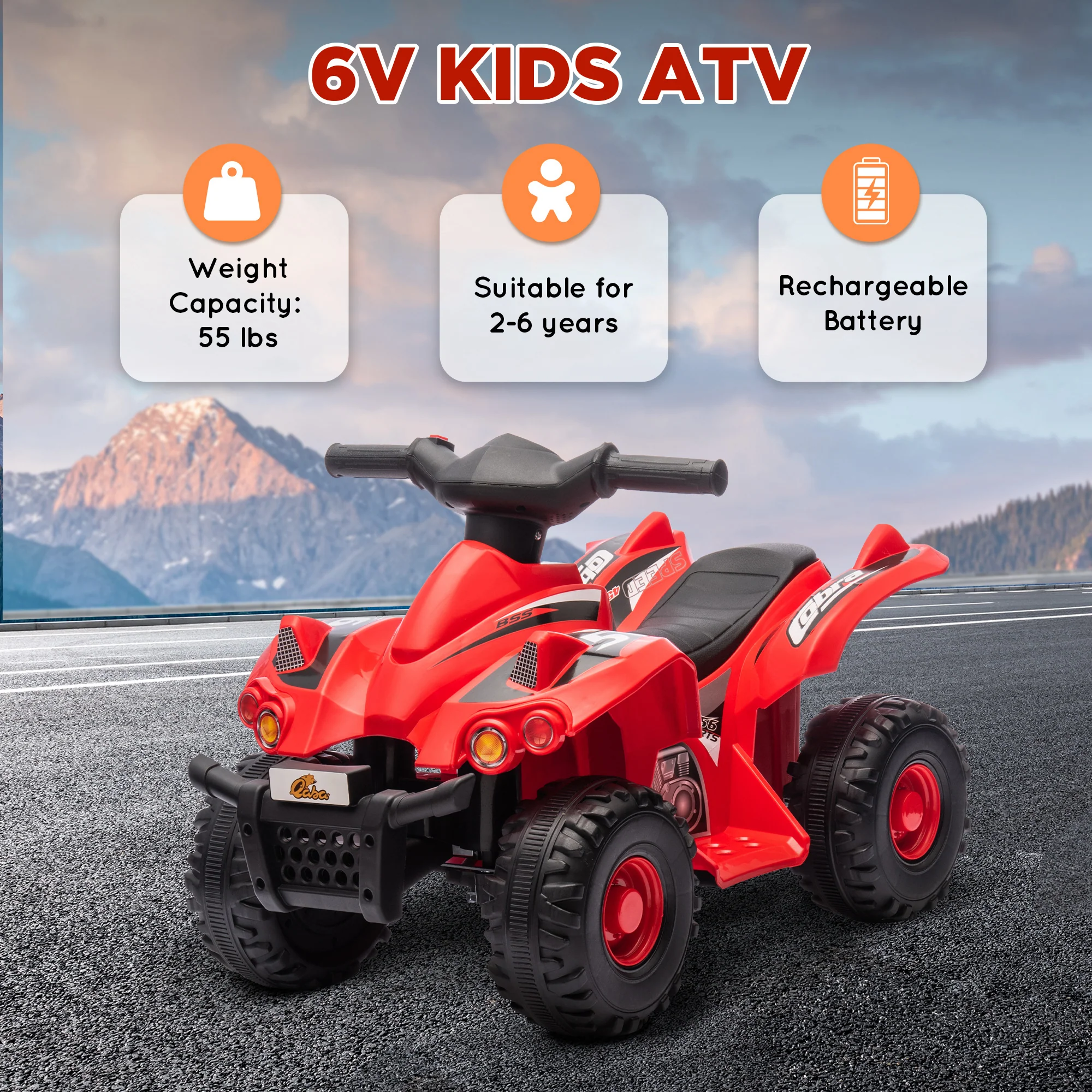 6V Kids ATV 4-Wheeler Quad Car with Music for Ages 2-6 Years - Image 8
