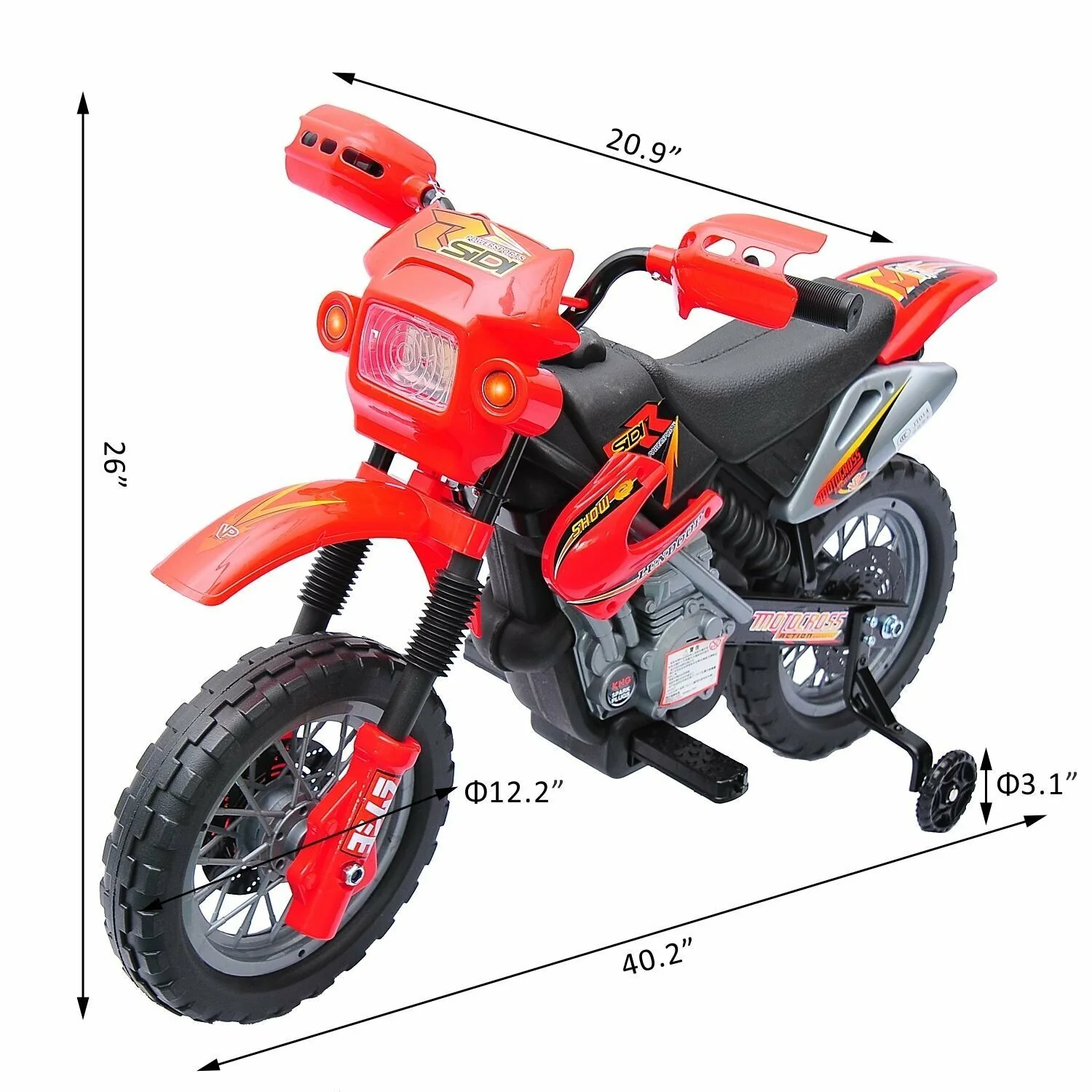 Qaba 6V Kids Electric Ride-On Motorcycle Dirt Bike with Trailer Toy - Image 7