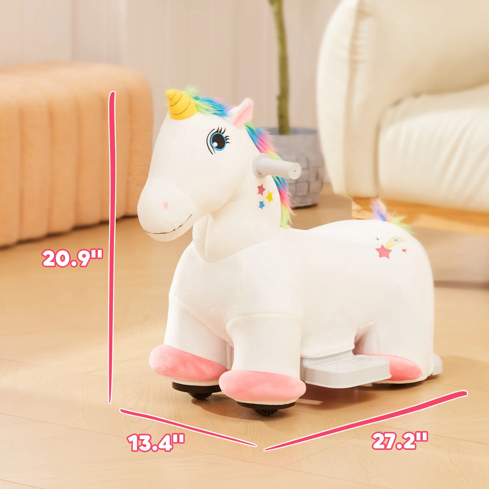 6V Battery-Powered Kids Electric Ride-On Unicorn Toy Animal - Image 7