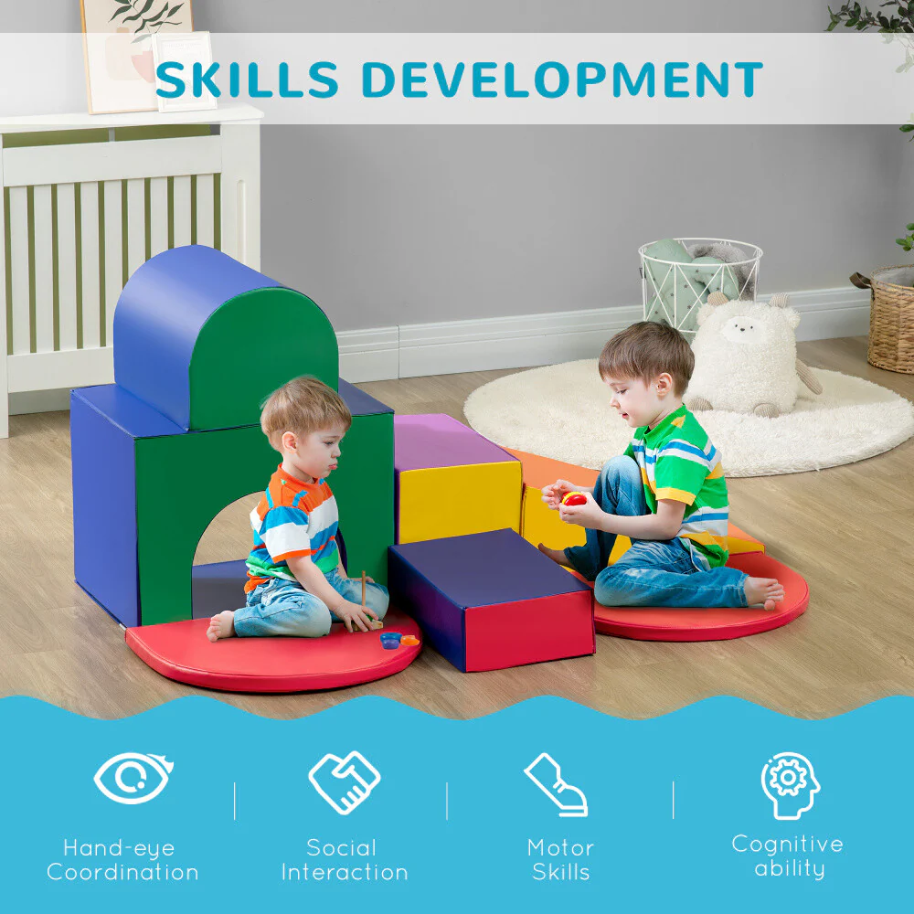 7-Piece Soft Play Climber for Toddlers with Easy-Clean Multicolor Surface - Image 6