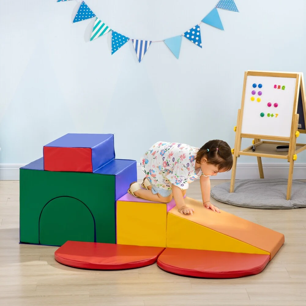7-Piece Soft Play Climber for Toddlers with Easy-Clean Multicolor Surface - Image 9