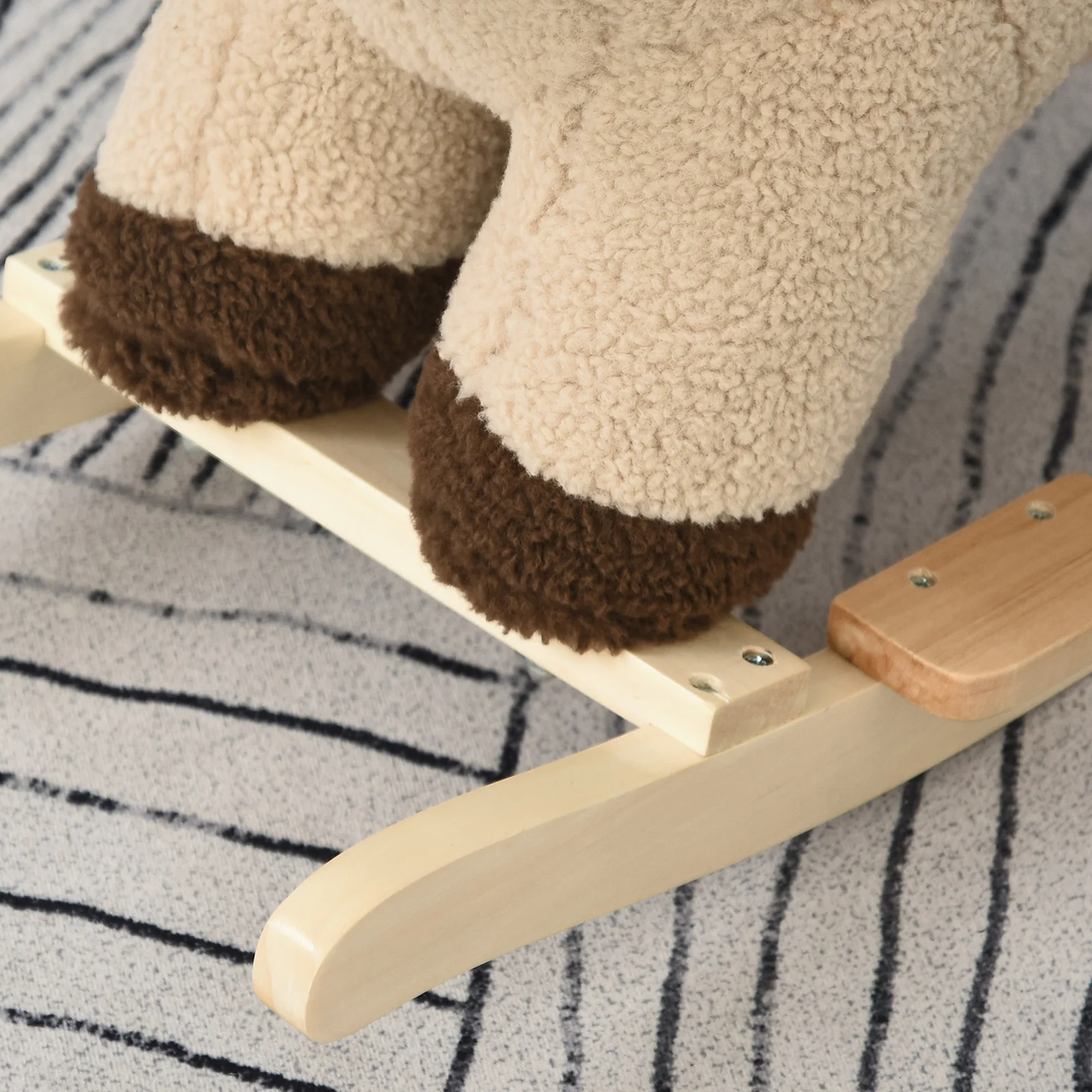 Deluxe Wooden Baby Rocking Animals Set with Sound – Horse and Lion - Image 2