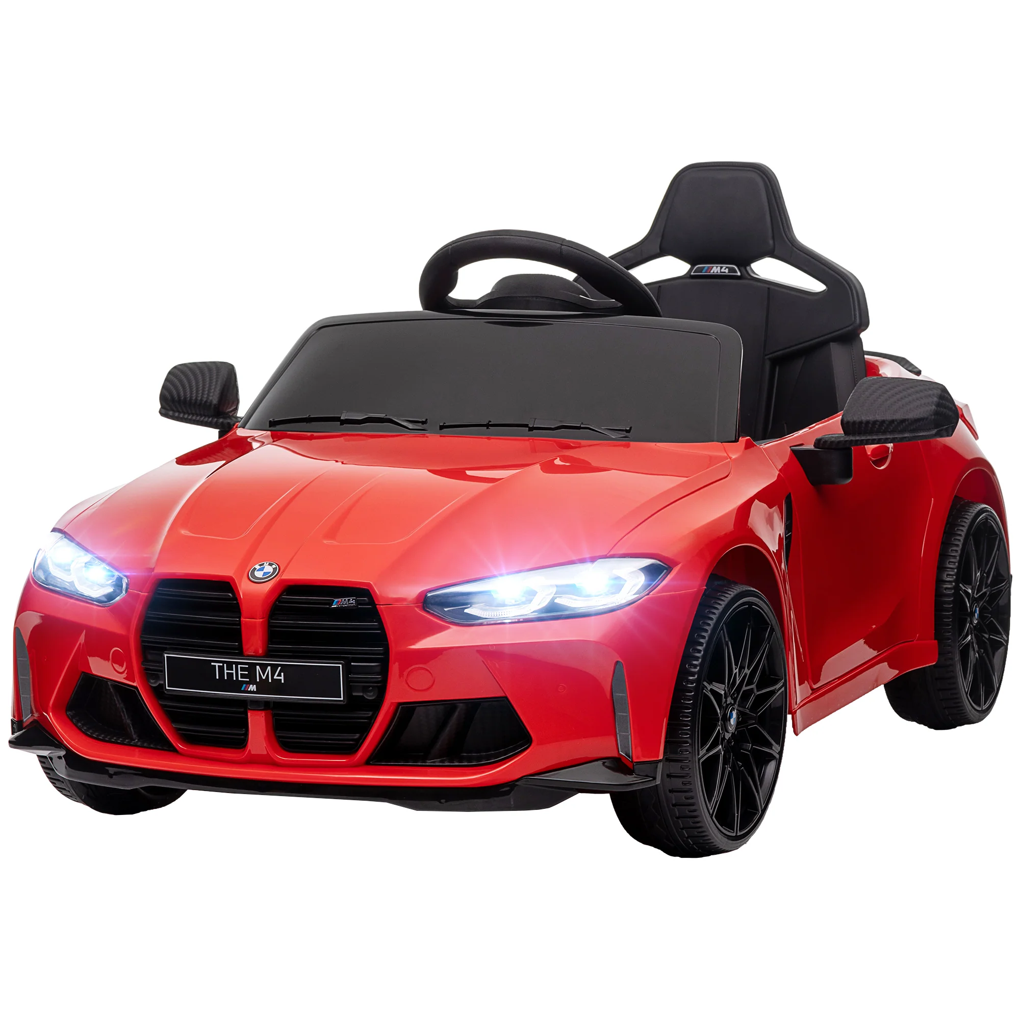 Licensed 12V BMW M4 Ride-On Car with Handle Attachment - Image 16