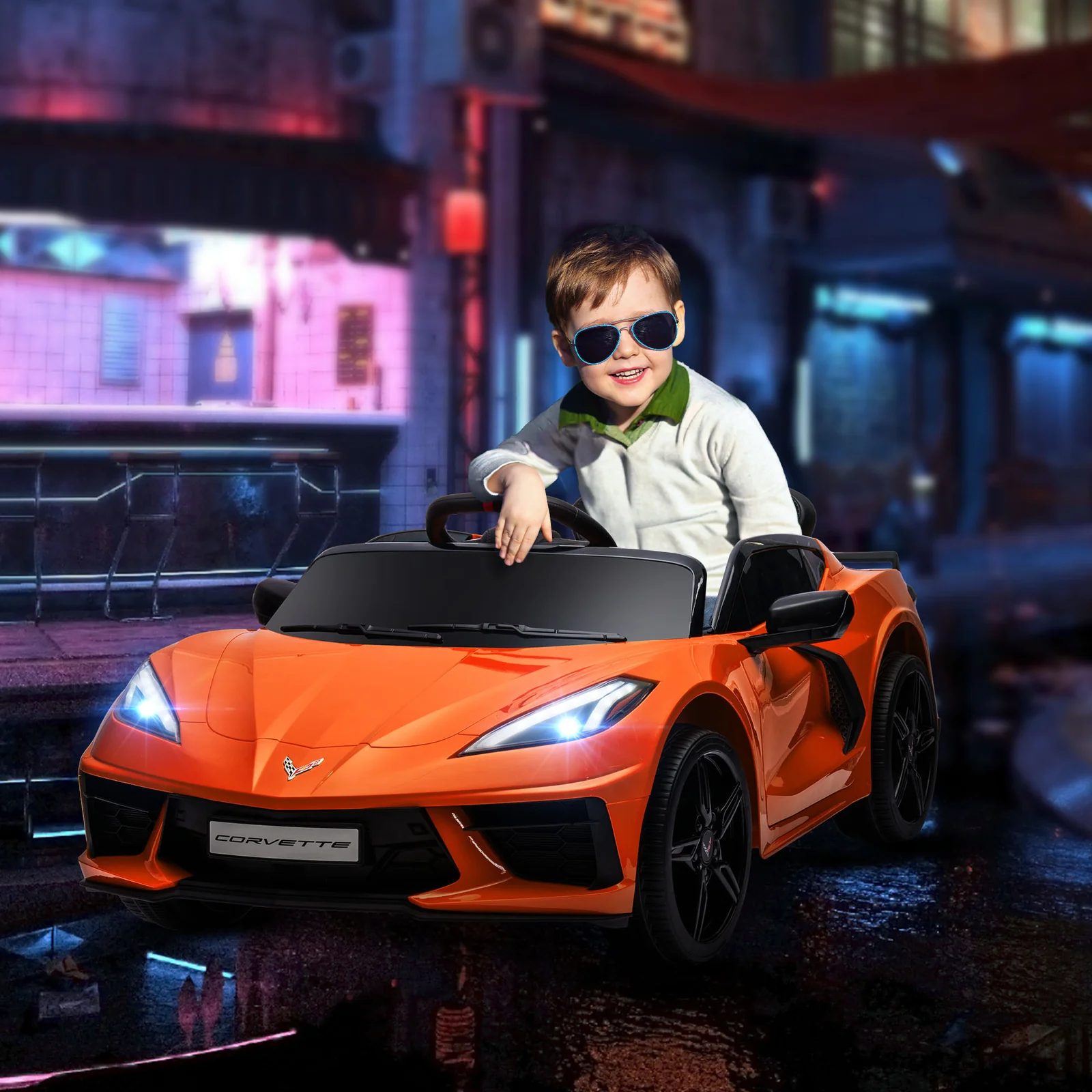 12V Licensed Chevrolet Corvette Electric Ride-On Car for Kids with Parental Remote Control - Image 9