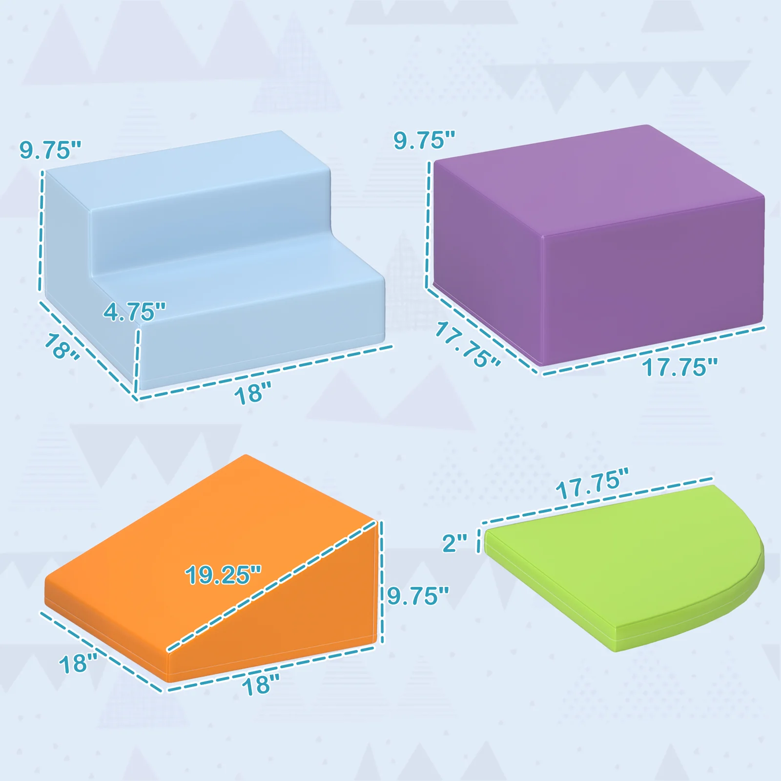 Foam Play Set for Toddlers and Children, Soft 4-Piece Easy-to-Clean Indoor Toys - Image 5