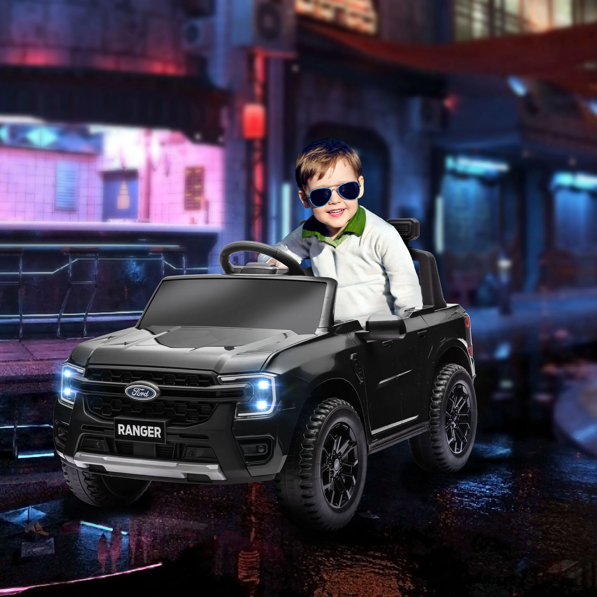 Ford Ranger Licensed 12V Kids Ride-On Car with Toy Storage - Image 35