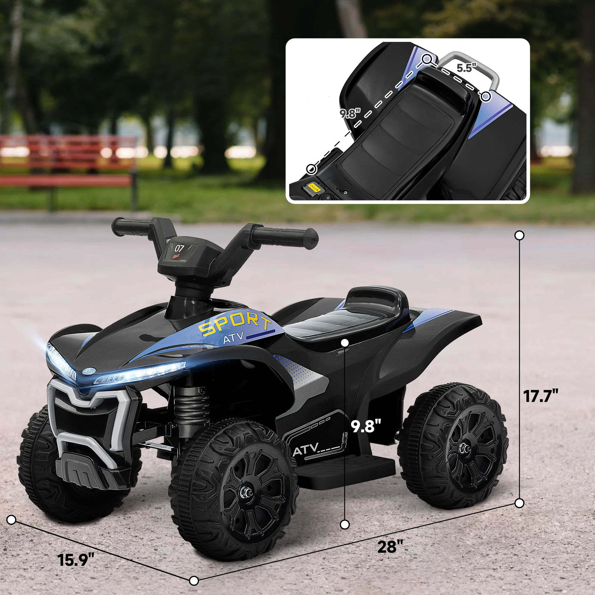 Kids 6V Ride-On ATV Quad with Rechargeable Battery Toy - Image 25